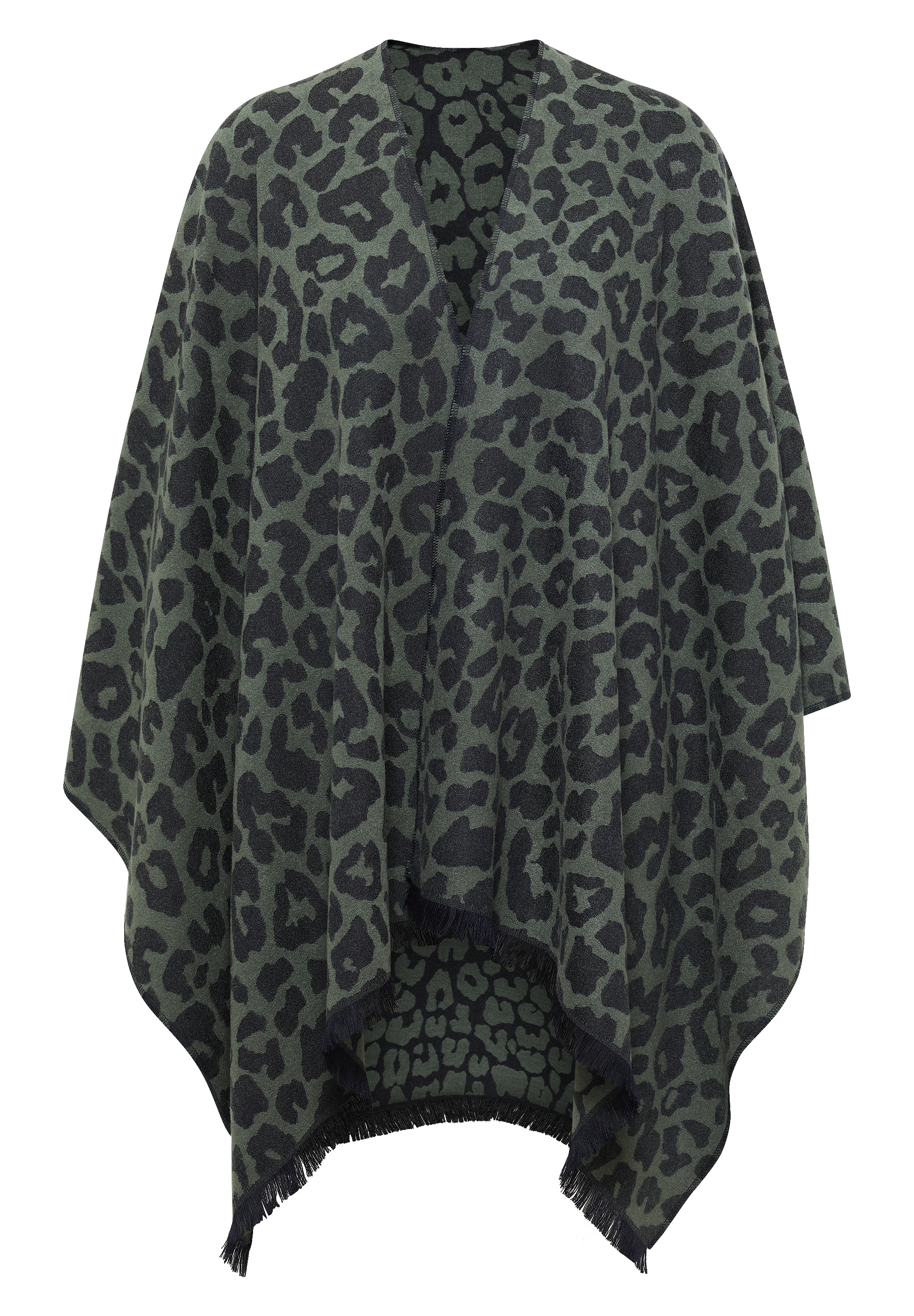 Cecil Strickponcho mit Leomuster