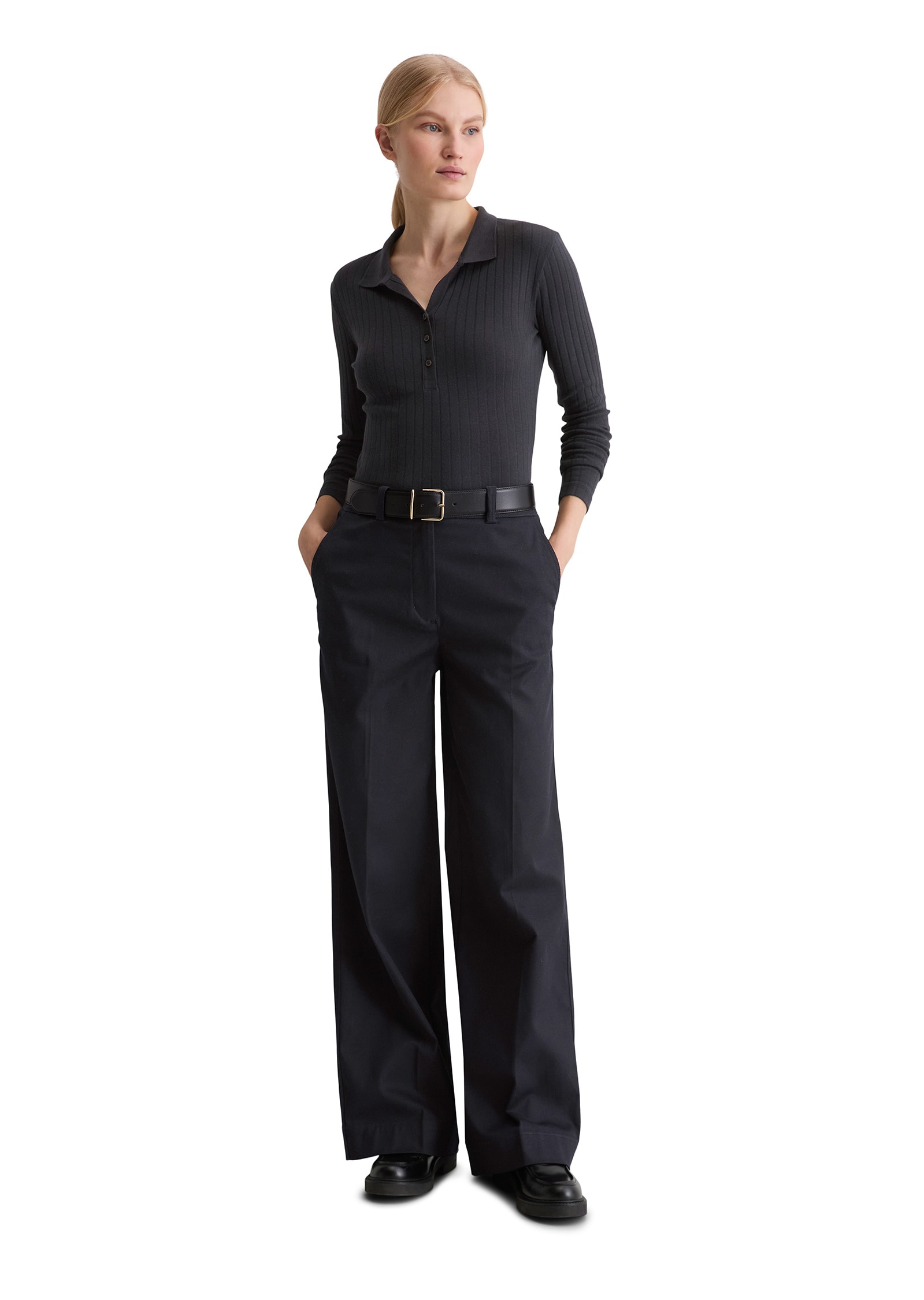 Marc O'Polo Langarm-Poloshirt »aus Organic-Cotton-Modal-Mix«