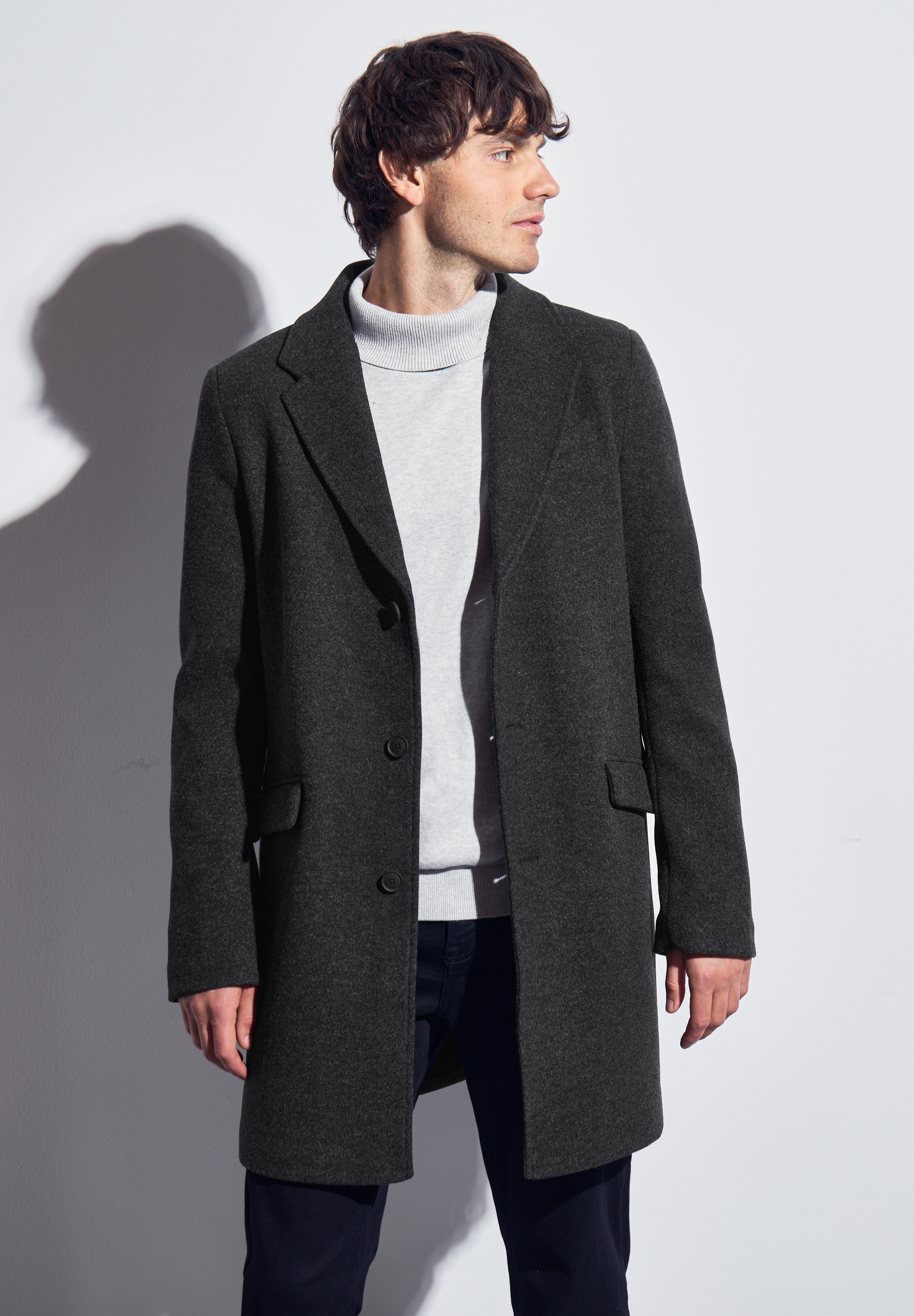 STREET ONE MEN Wintermantel, mit Reverskragen günstig online kaufen