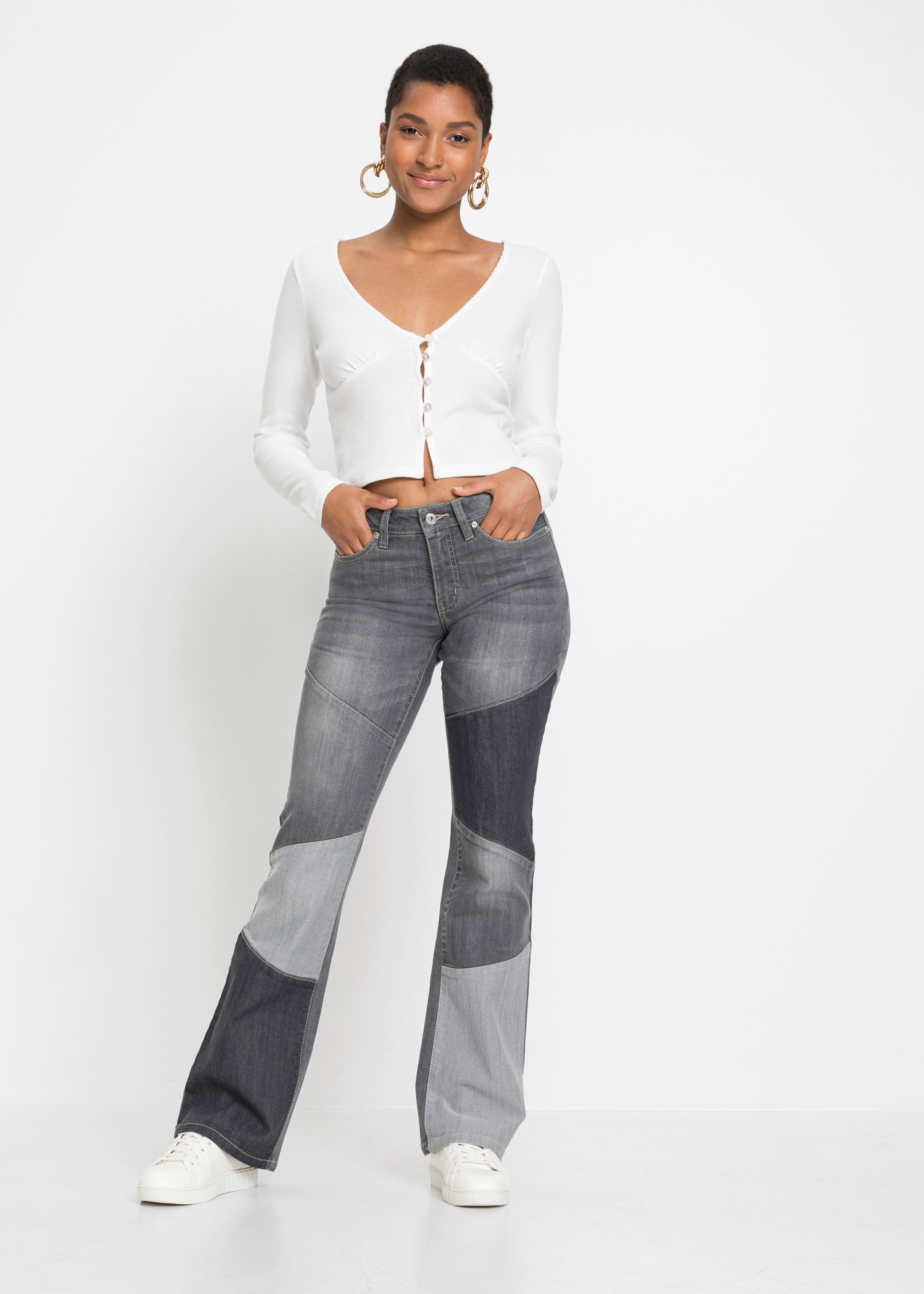 bonprix Schlagjeans »Flared-Jeans Mid Waist«, Flared-Jeans Mid Waist
