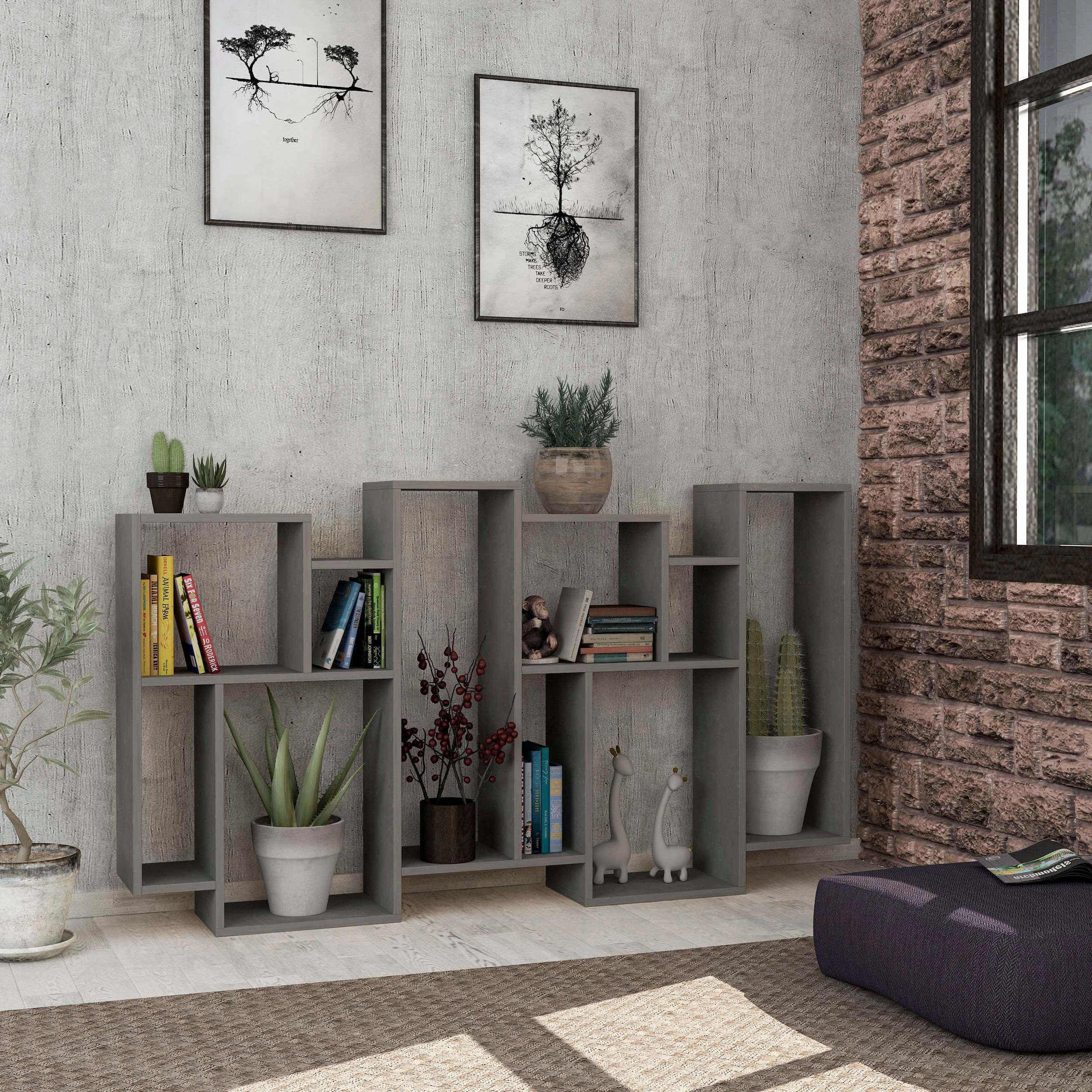 Decortie Bücherregal »Karmato Bücherregal«, (Packung), Leichte Montage, Lagerung, Platzsparend