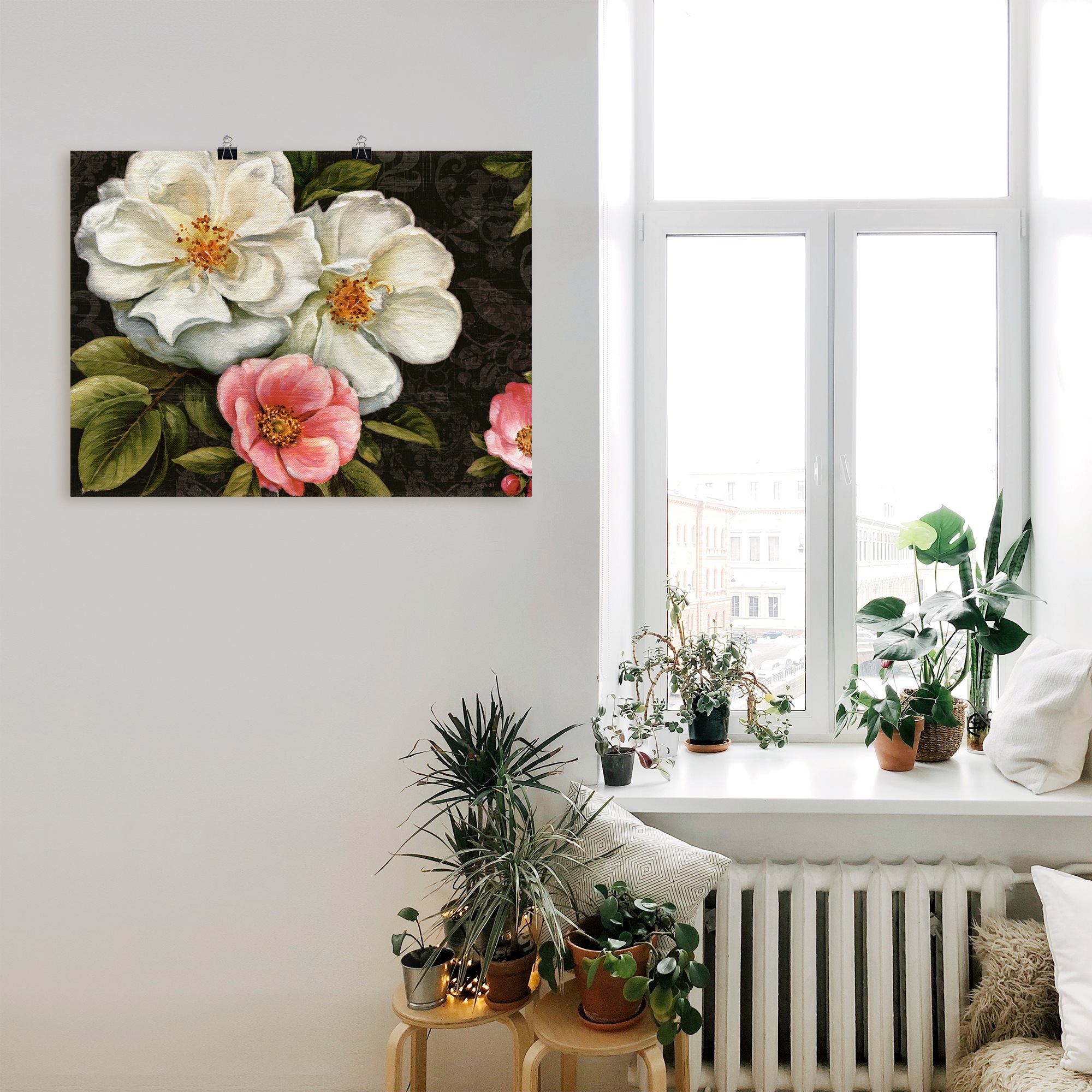 Artland Wandbild »Blumen Damast I«, Blumen, (1 St.), als Leinwandbild, Poster in verschied. Größen