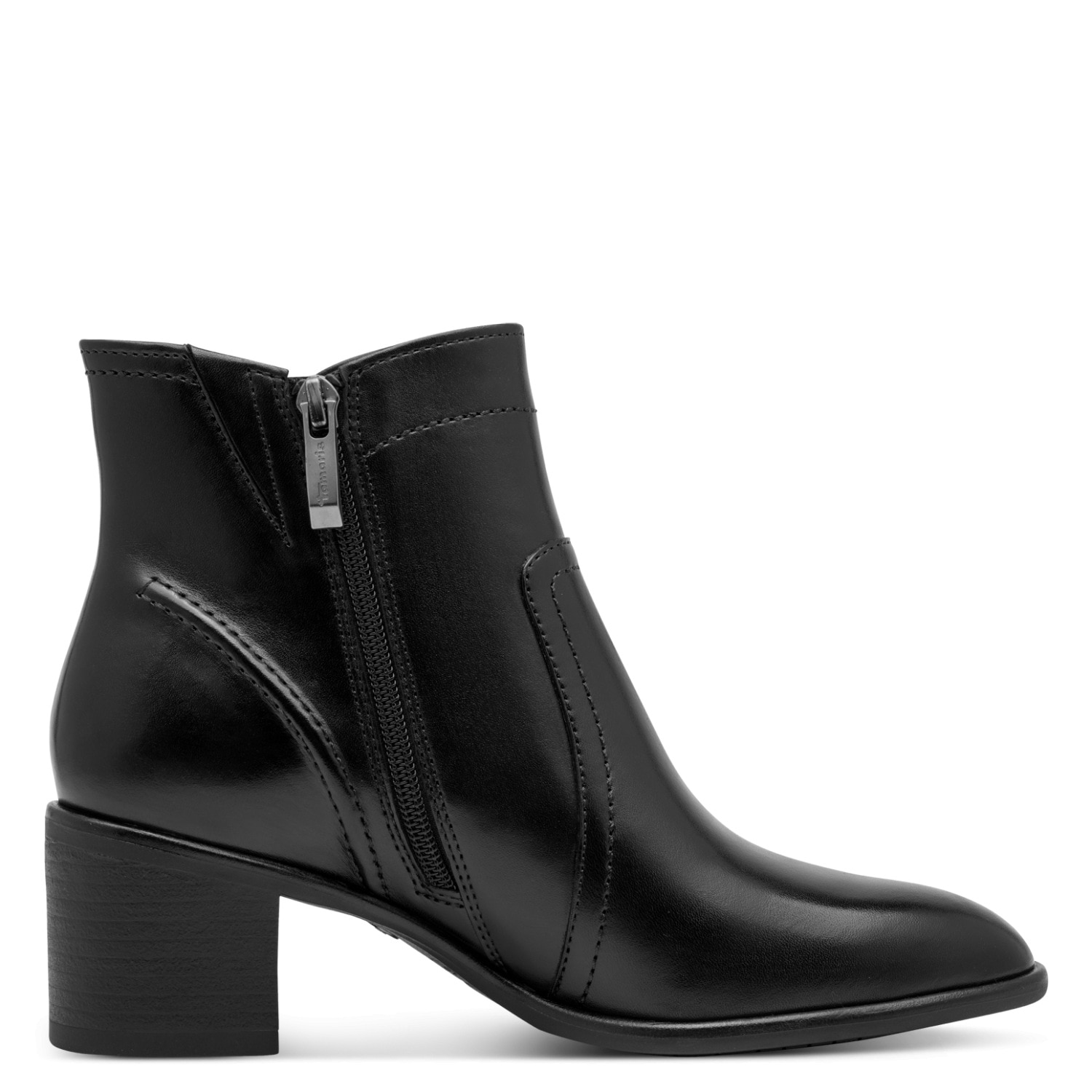 Tamaris Stiefelette  Blockabsatz, Ankleboots, Businessschuh mit T-Logoverzierung