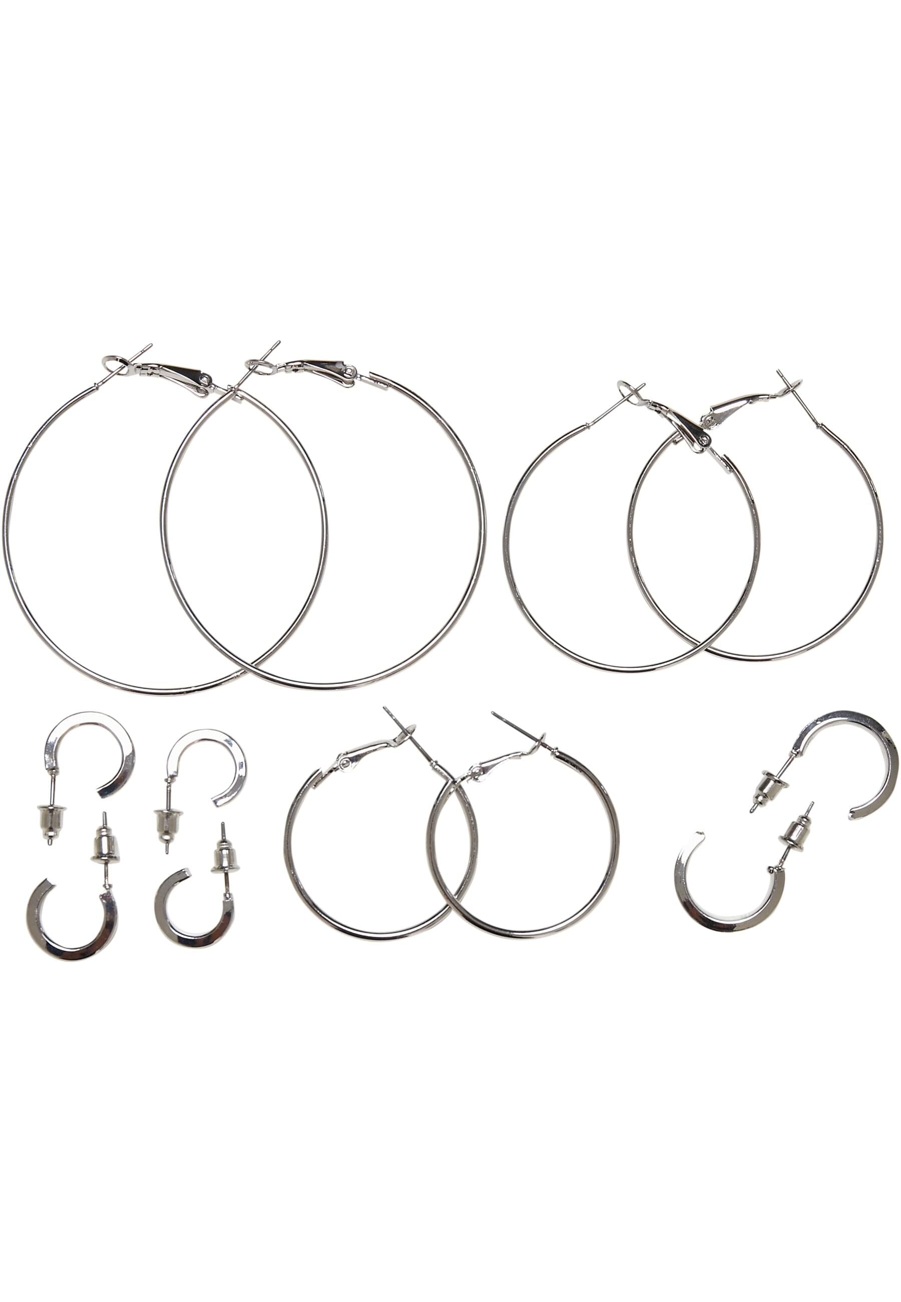 Schmuckset »Urban Classics Damen Basic Hoop Earrings 6-Pack«, (1 tlg.)
