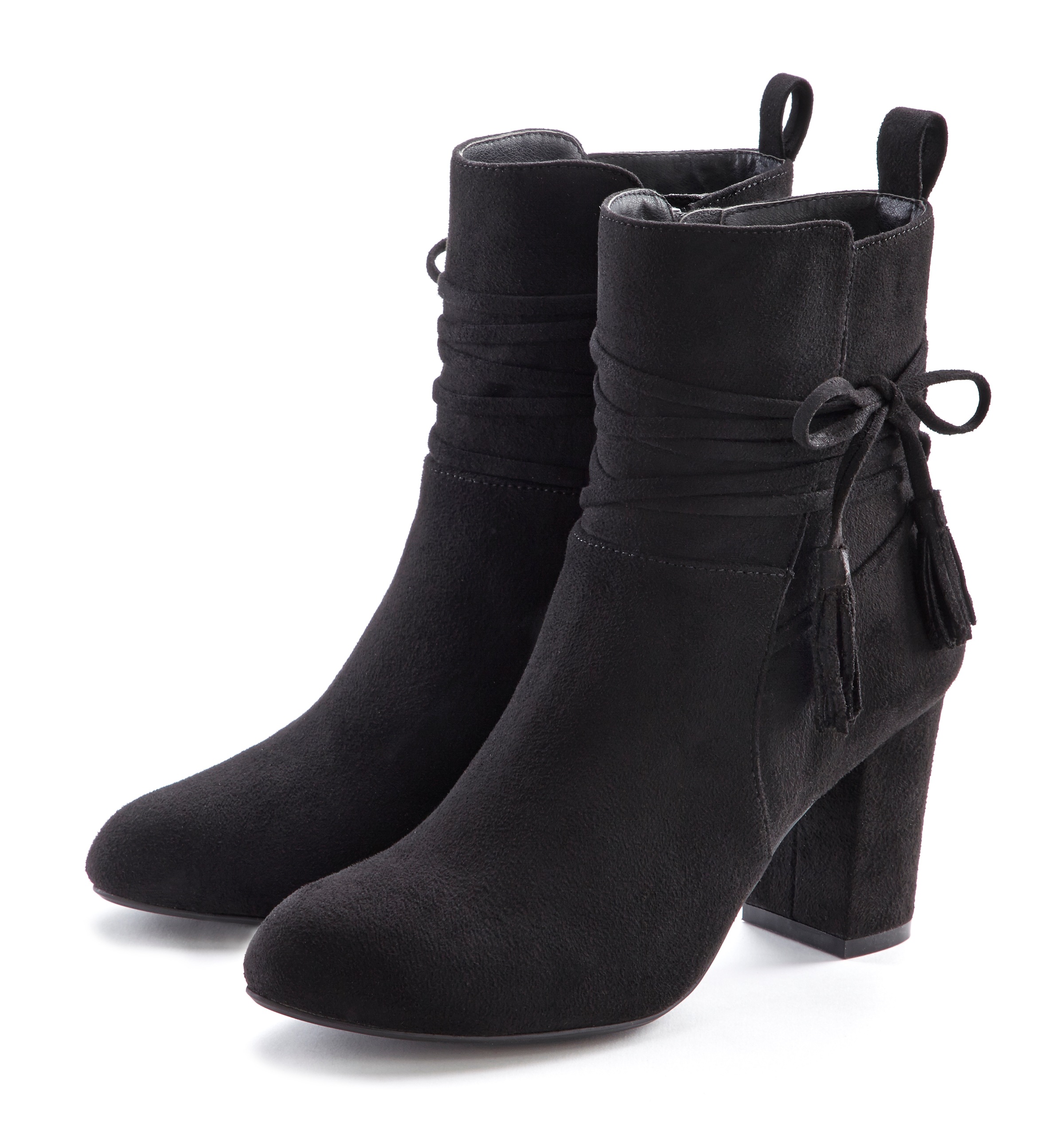 LASCANA Stiefelette "High-Heel-Stiefelette, Ankle Boots, Stiefel," mit Blockabsatz und raffinierten Riemchen