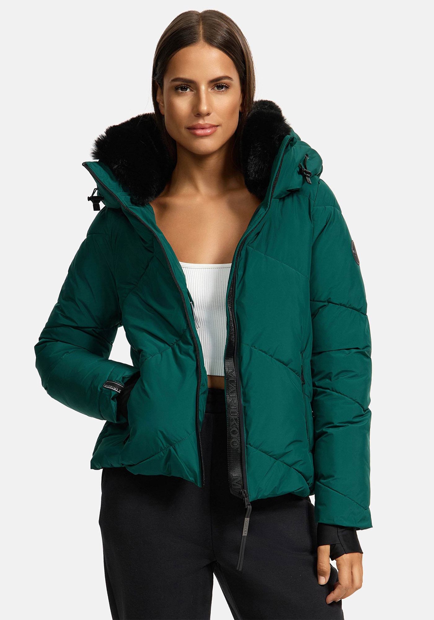 Marikoo Winterjacke »Simaraa«, mit abnehmbarem Kunstfellkragen