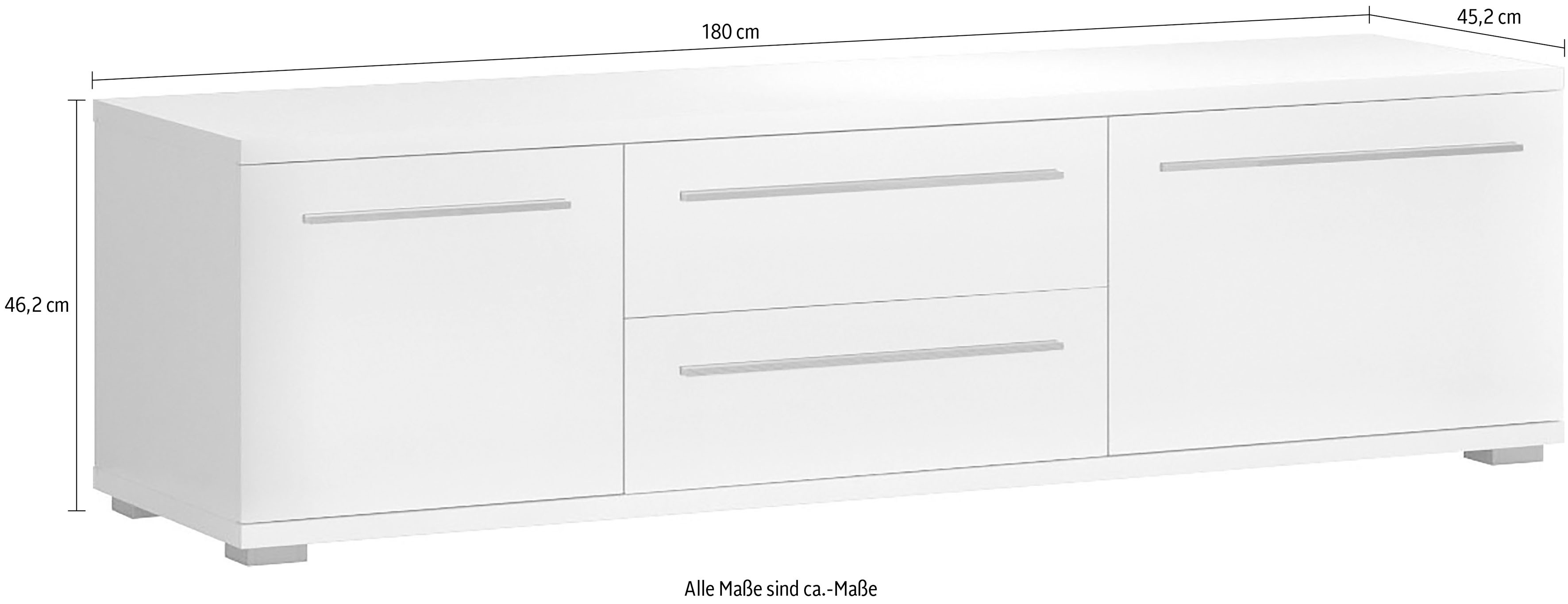 Thumbnail - Places of Style Lowboard "Piano TV-Kommode in Breite 165 oder 180 cm mit Soft-Close-Funktion", Hochglanz UV-lackiert, Br...