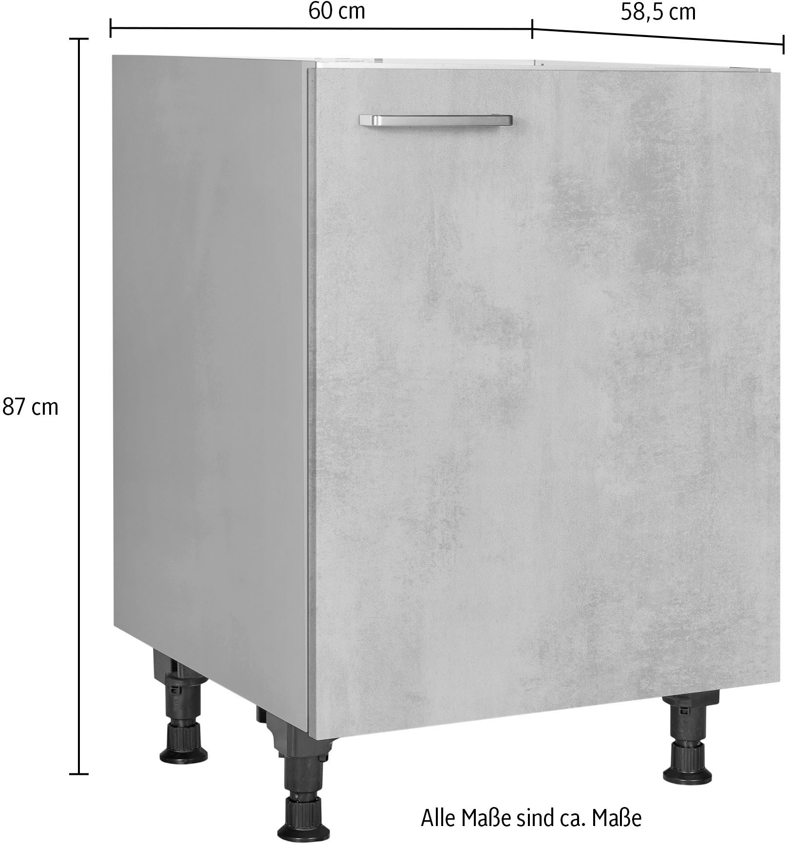 nobilia® Spülenschrank »"Riva", Ausrichtung wählbar, vormontiert, in den Breiten« 45 und 60 cm, mit höhenverstellbaren Sockelfüßen