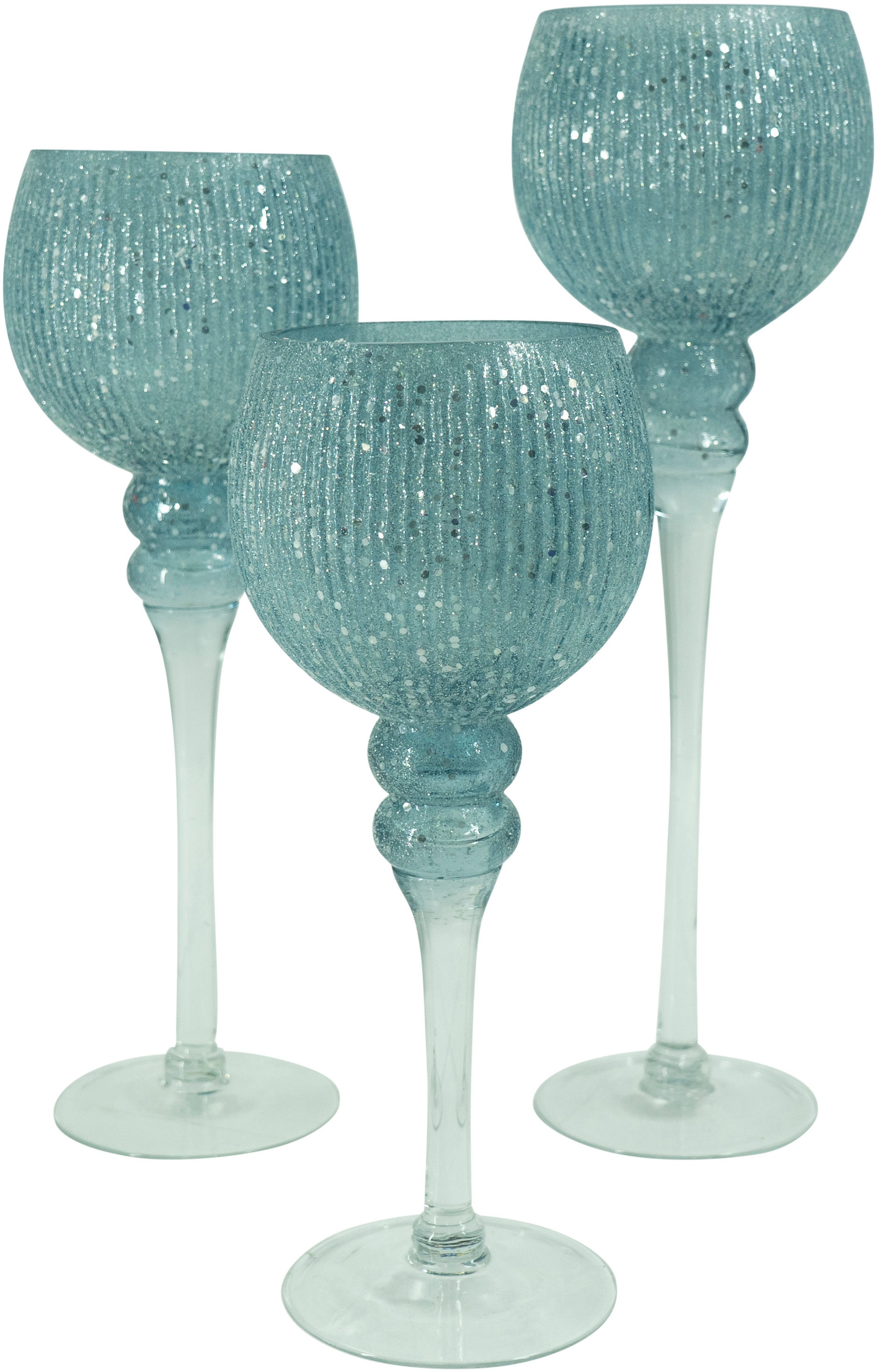 NOOR LIVING Kerzenhalter "Florenz, Weihnachtsdeko", (Set, 3 St.), aus Glas