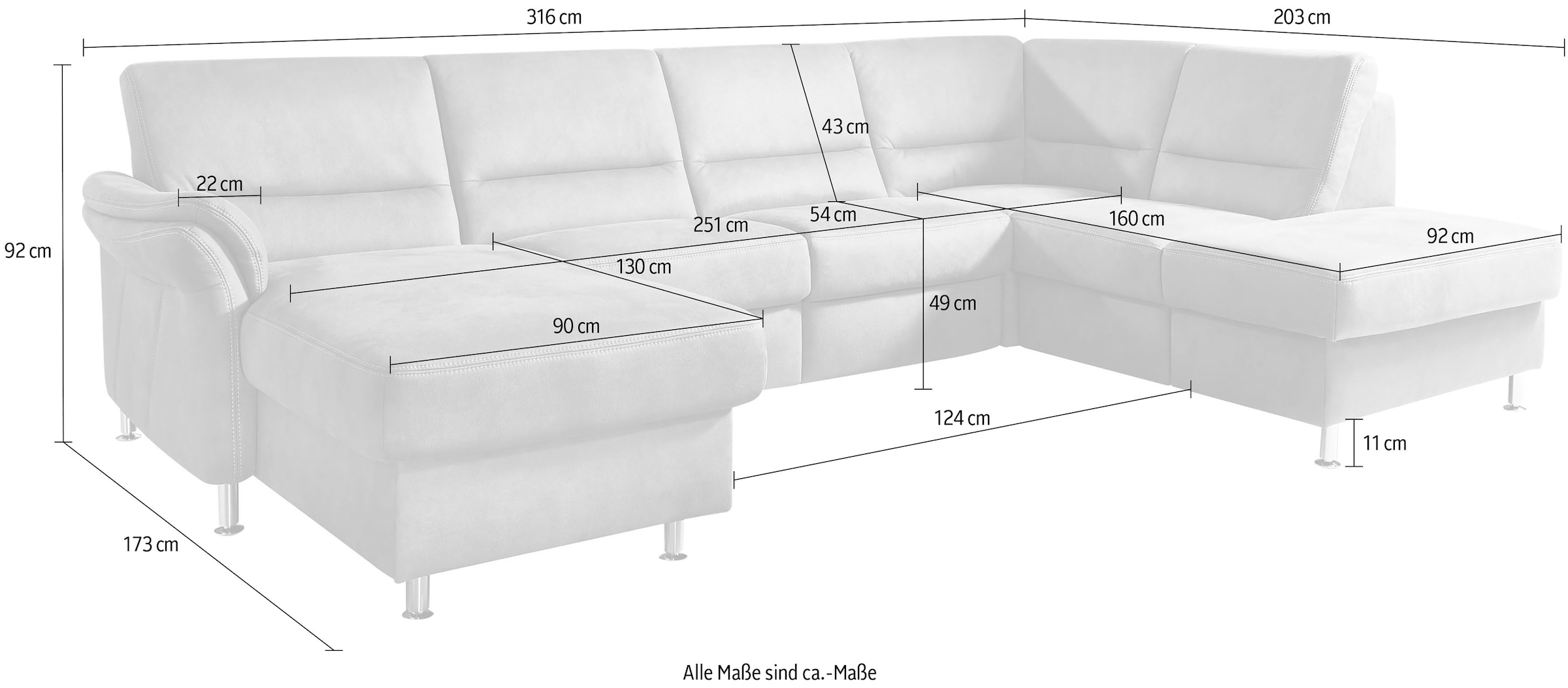 Die PlanBar Wohnlandschaft Wahlweise mit Kopfstützen und echt bezogenem Rücken