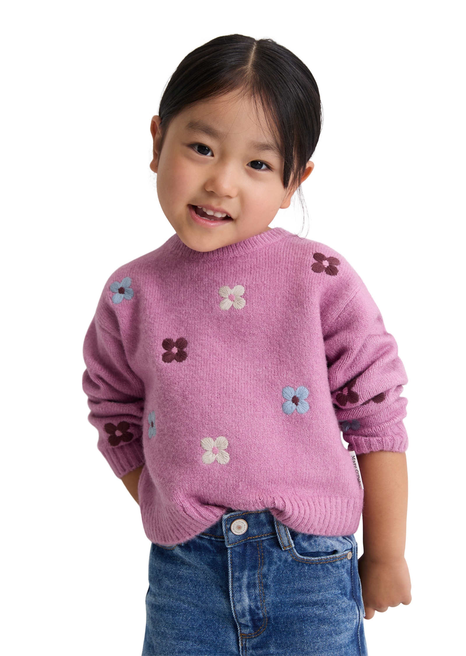 Marc O'Polo Strickpullover »mit Blumen-Stickerei«
