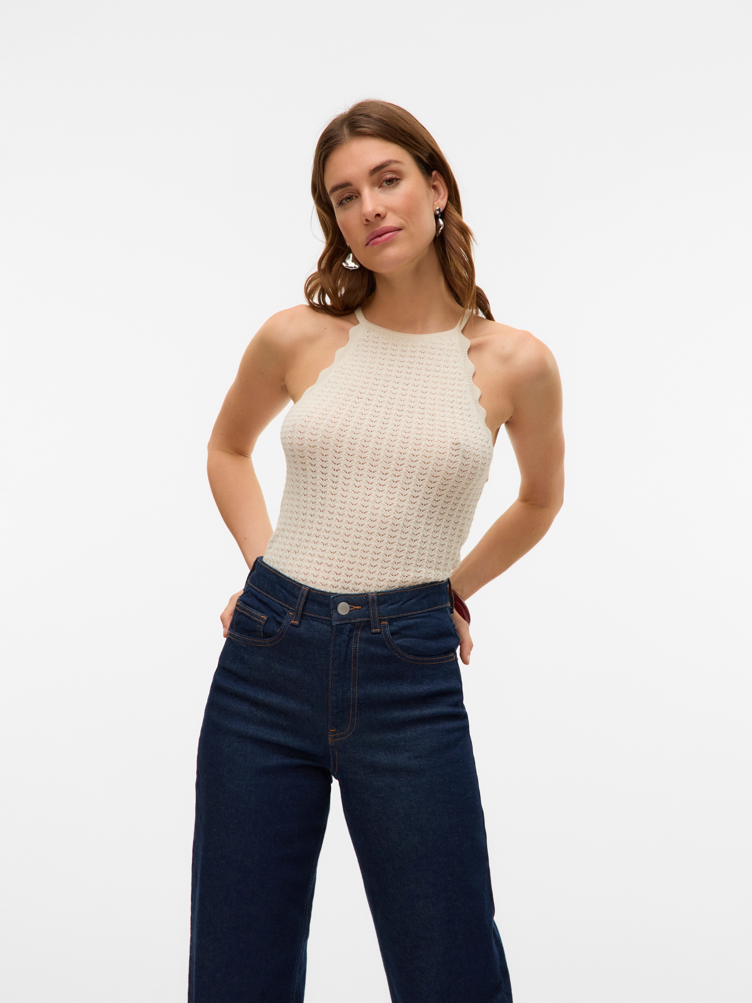 Vero Moda Stricktop "VMPANAMA SL KNIT TOP VMA NOOS", im tollen Ajour-Strick günstig online kaufen