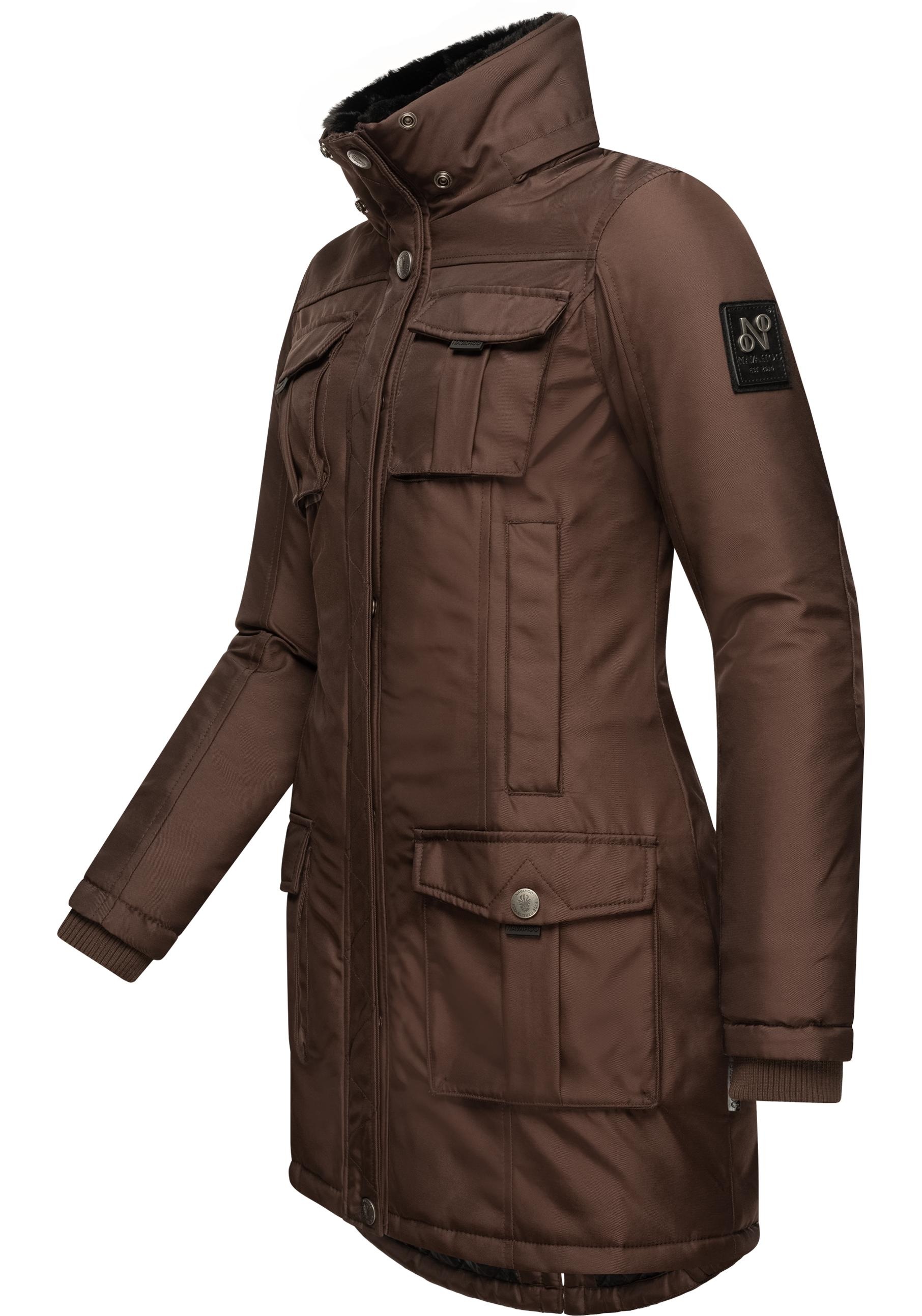 Navahoo Wintermantel »Tiniis«, Parka mit abnehmbarer Kapuze und extra Einkaufstasche
