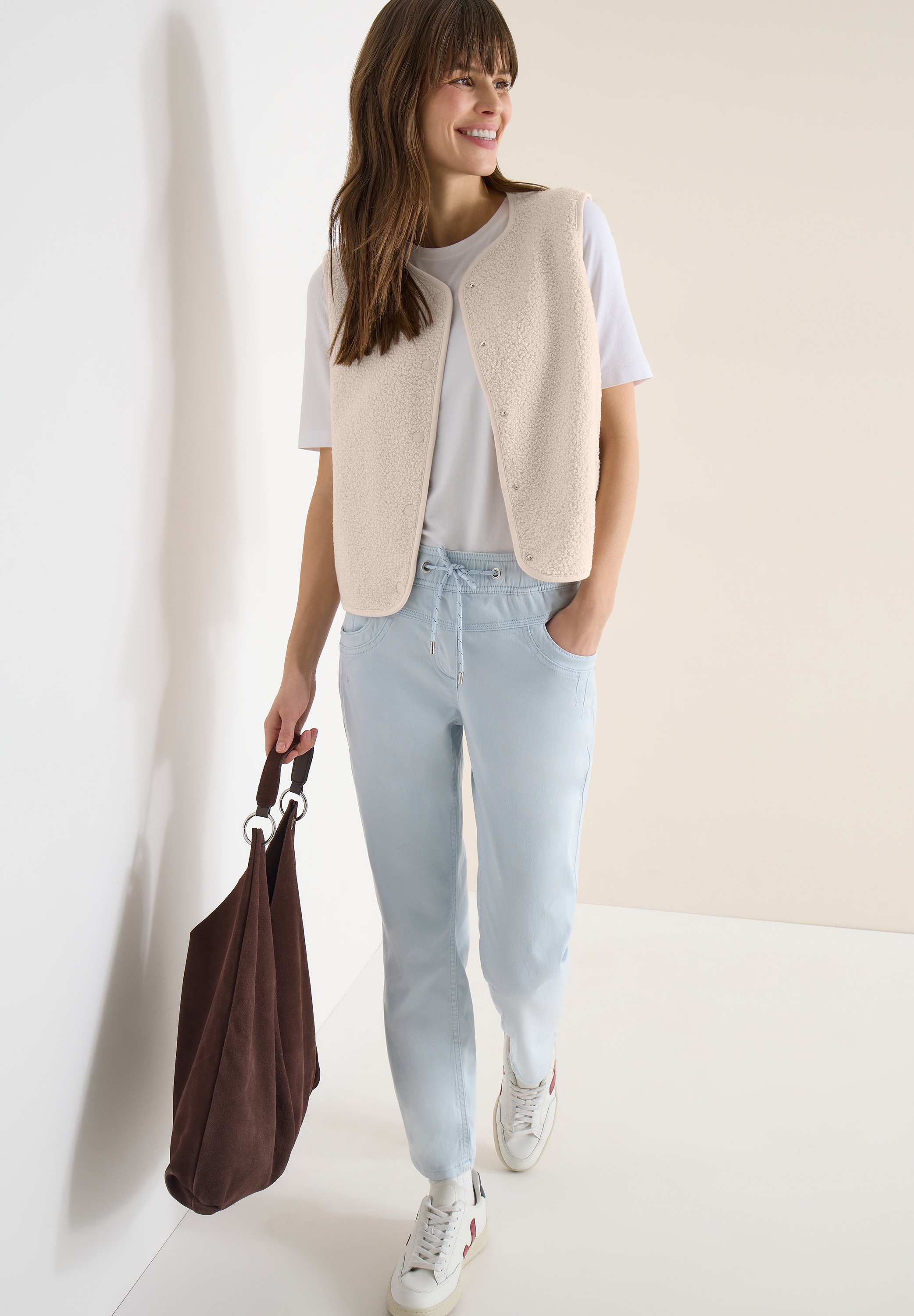 Cecil Fellweste Rundhalsausschnitt günstig online kaufen