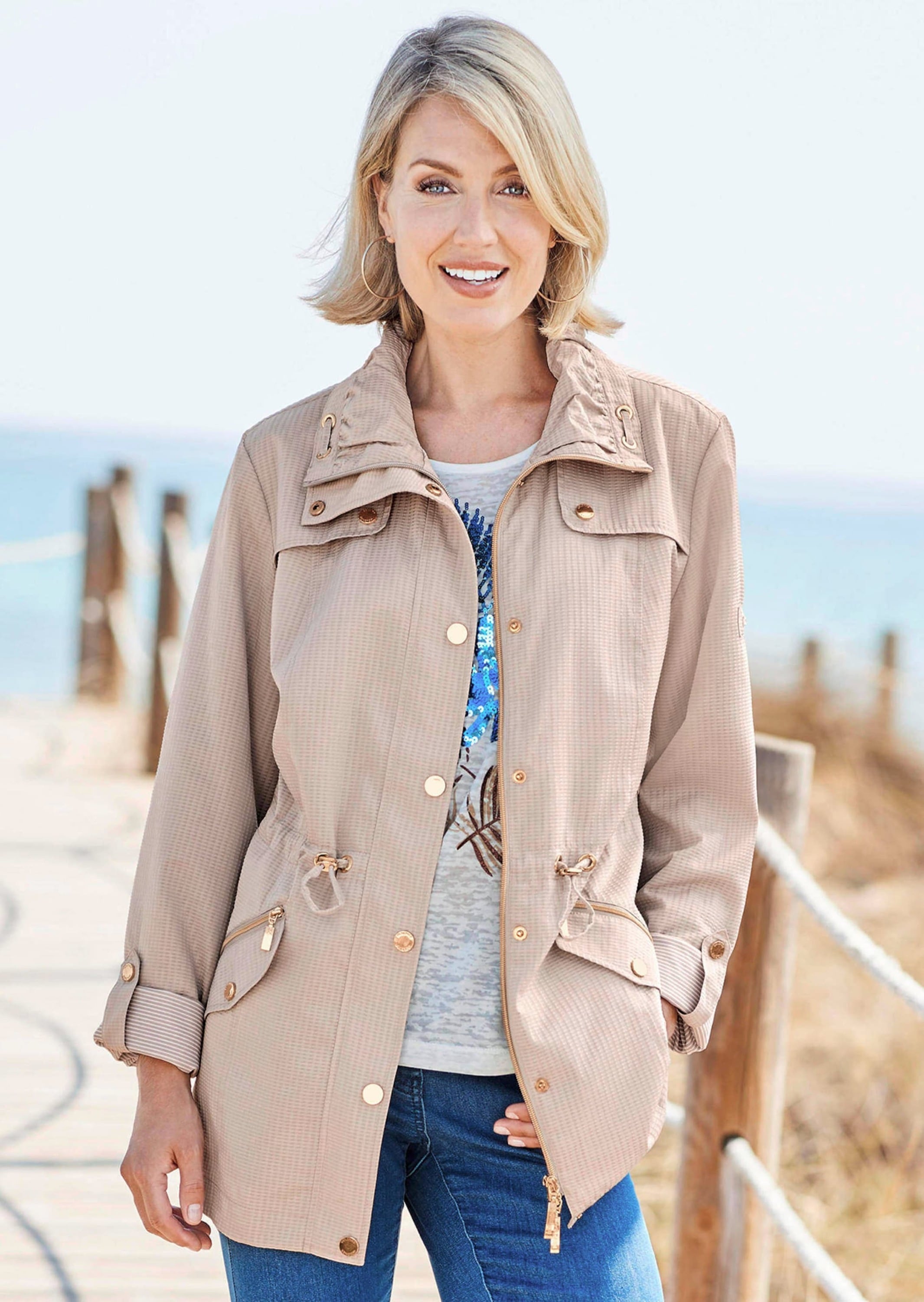 GOLDNER Blouson »Longjacke aus fein strukturierter Ware«