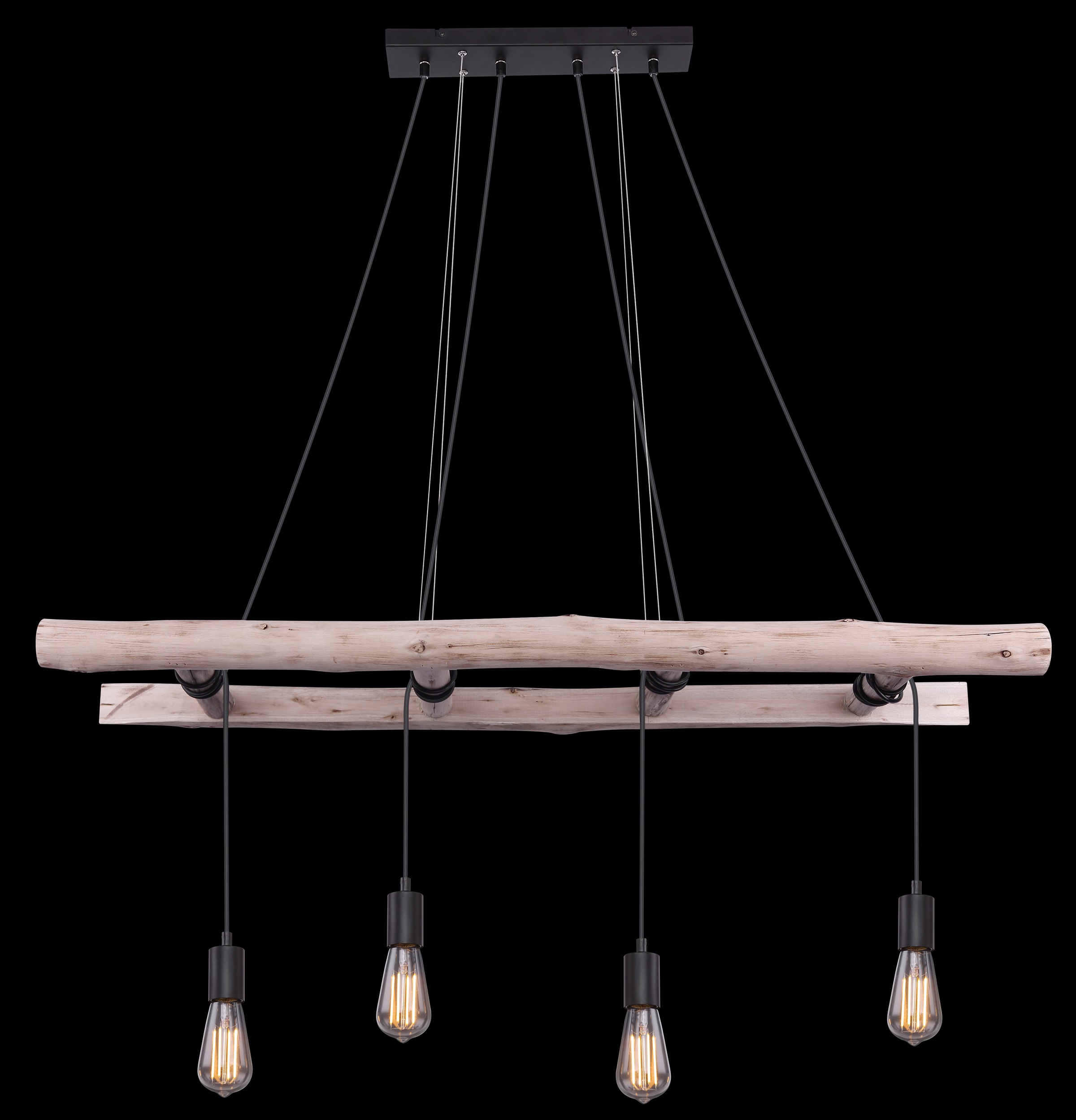 GLOBO LIGHTING Hängeleuchte »IRMGARD« E27 1 Stk. Hängeleuchte Holz/Schwarz, höhenkürzbar, E27