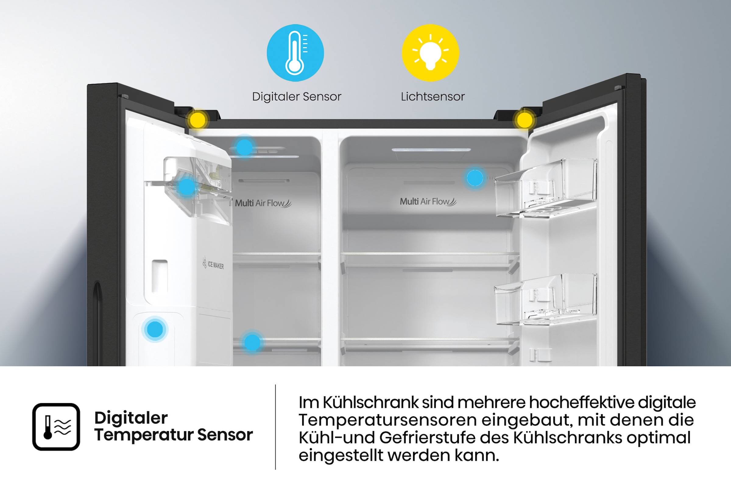 Hisense Side-by-Side »RSIM535AFE«, Wasser-/Eisspender, NoFrost, mit Wassertank