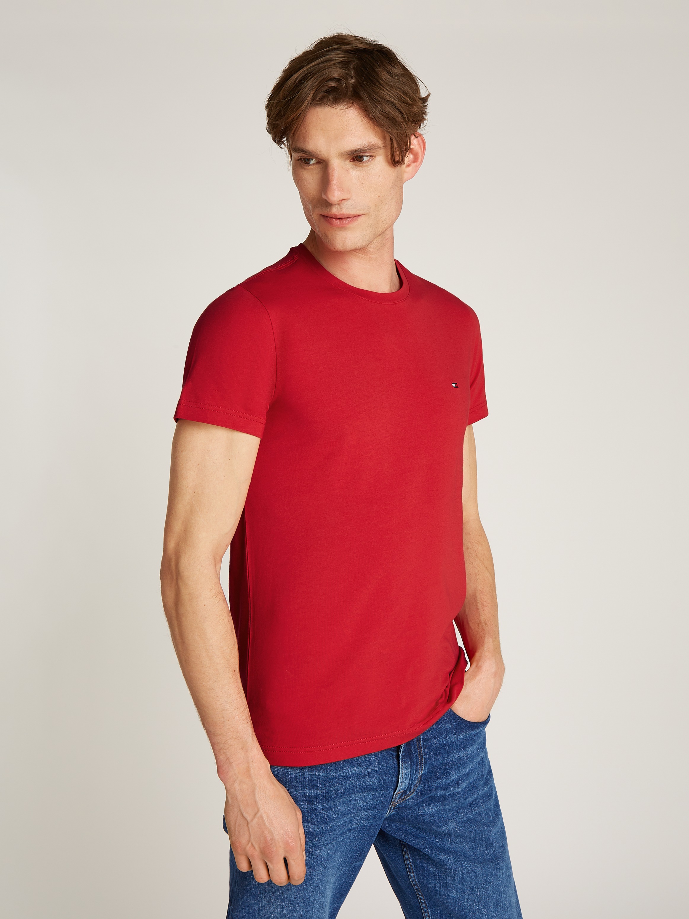 Tommy Hilfiger "STRETCH SLIM FIT TEE" mit Rundhalsausschnitt günstig online kaufen