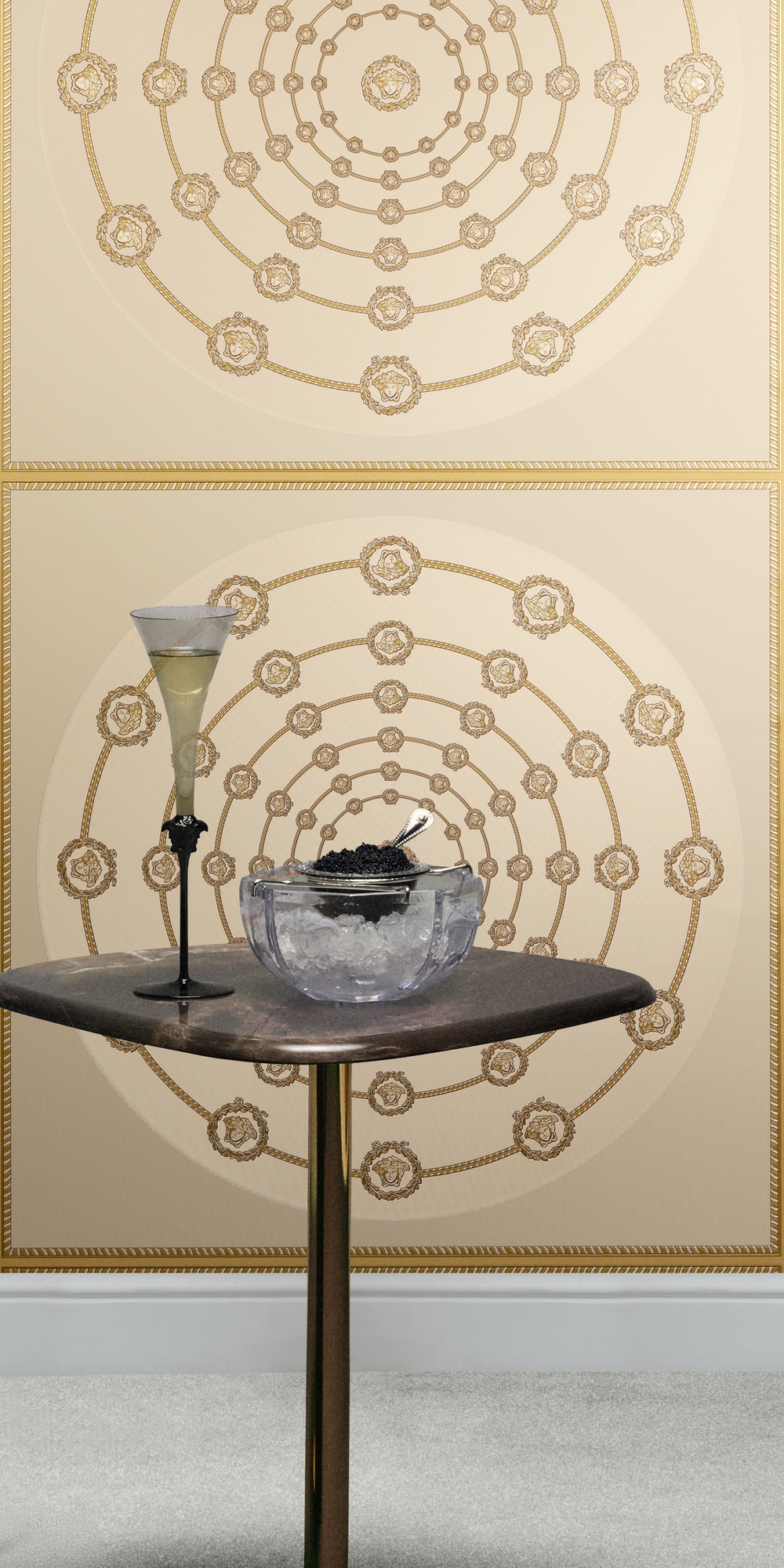 Versace Vliestapete "Versace 6 I Love Baroque –" 3D-Optik Barock Motiv geprägt Geometrisches Kreisdesign mit edlem Glanz & fein strukturierter Optik