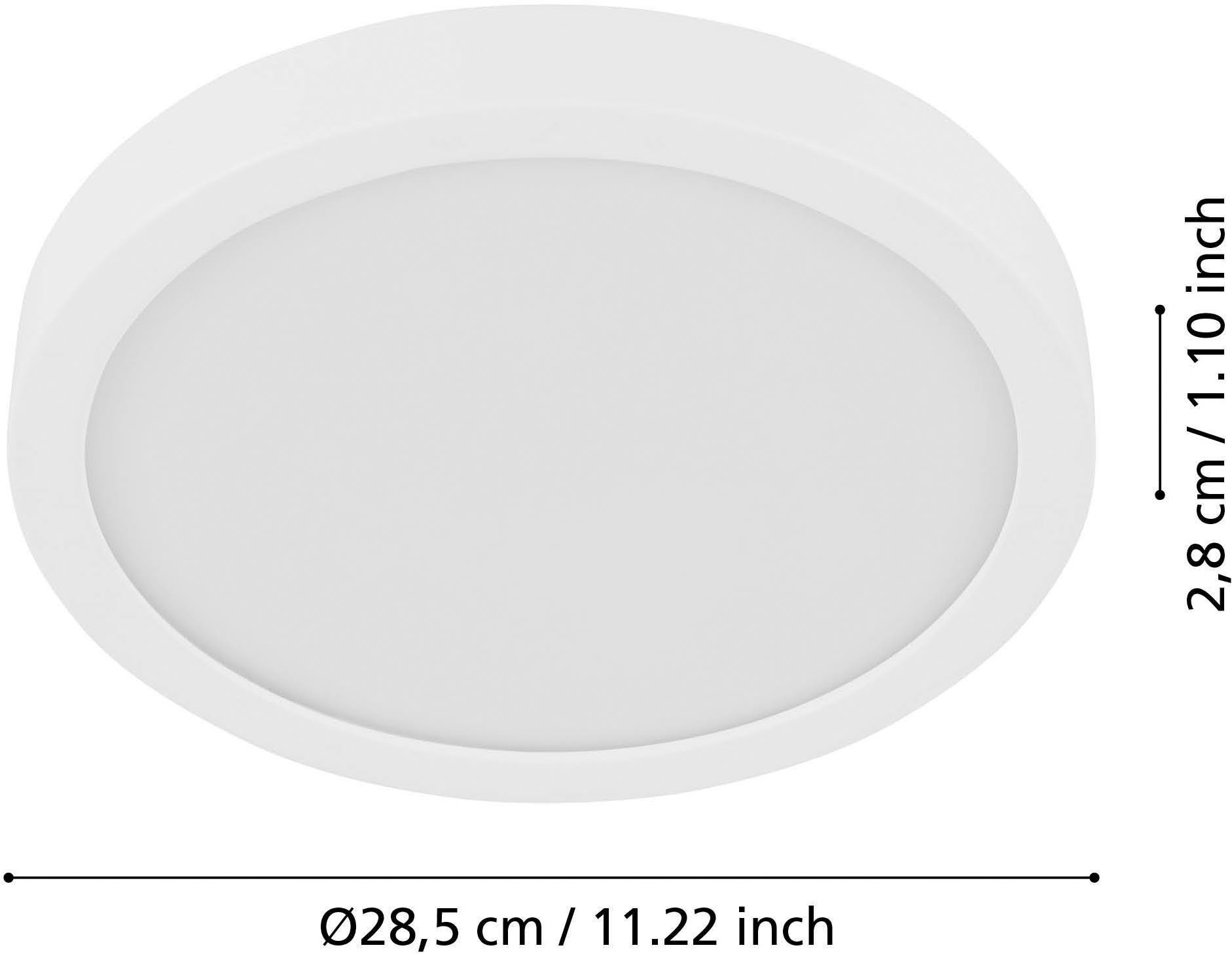 EGLO Aufbauleuchte »Fueva 5 Deckenlampe, Deckenbeleuchtung, Metall und Kunststoff, Lampe« LED-Modul 1 Stk. Warmweiß Aufbauleuchte - H2,8 x Ø28,5 cm - weiß - 20,5W inkl.