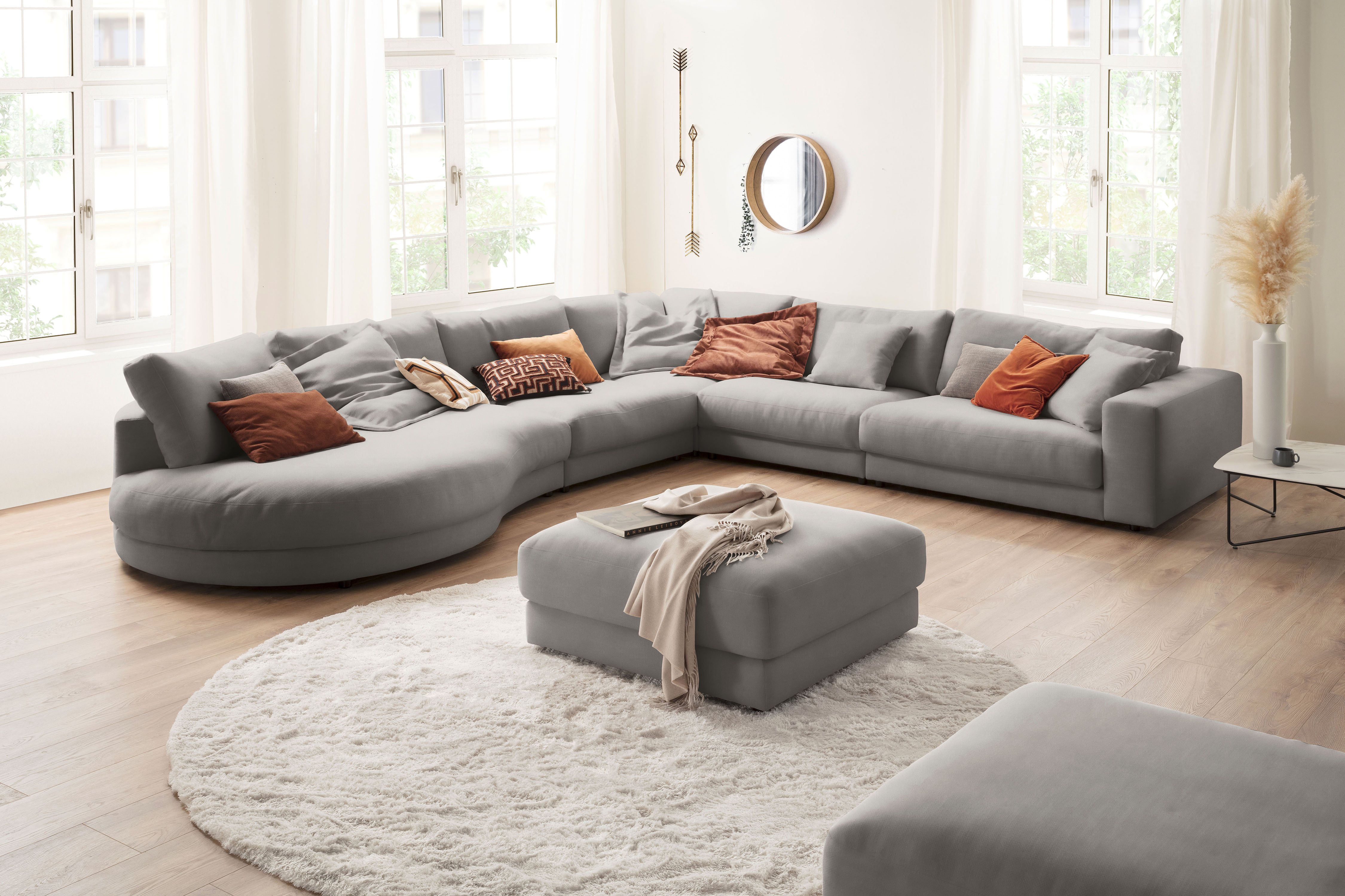 3C Candy Ecksofa "Enisa II, bequem und komfortabel, Mega Familiensofa, L-Form" incl. 3 Flatterkissen, wahlweise mit Flecken-Schutz-Bezug Easy care