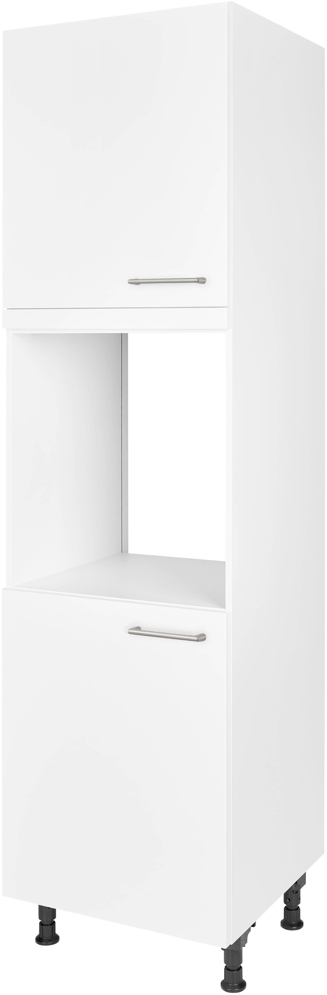 Backofenumbauschrank NOBILIA, B:60cm H:216,6cm T:58,3cmfront: alpinweiß, korpus: alpinweiß, Schränke, ""Laser", Ausrichtung wählbar, mit zwei