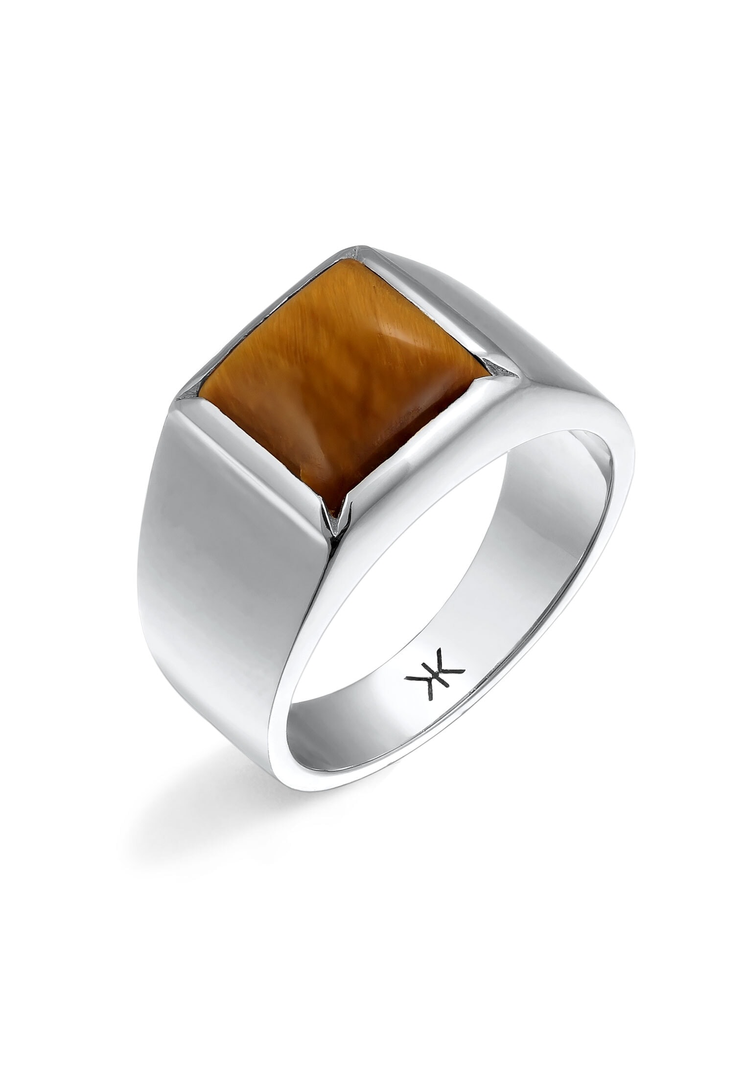 Kuzzoi Siegelring »Ring Siegelring Tigerauge Braun 925 Sterling Silber«