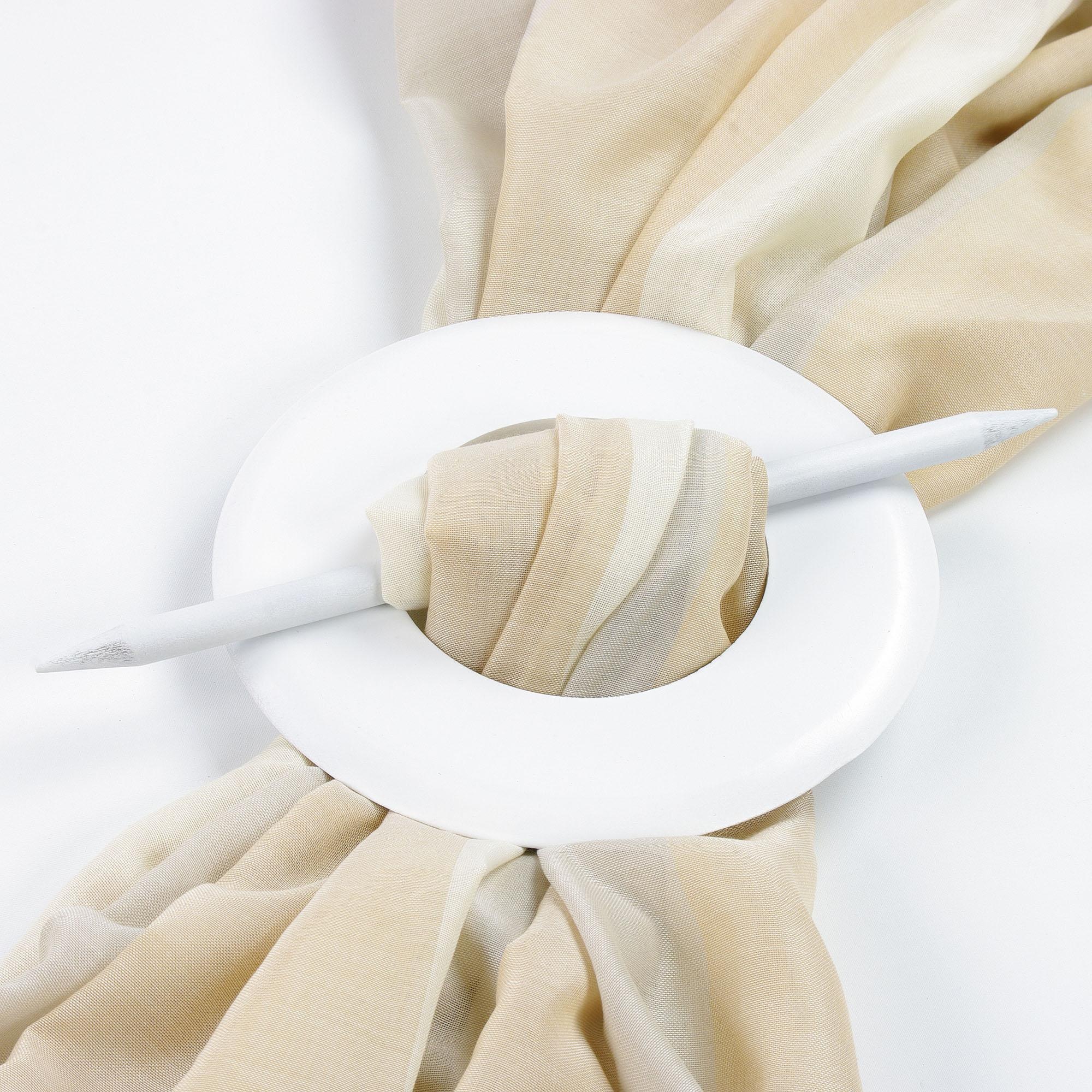 Raffspange LIEDECO, Ø:10,5cm, weiß, Obermaterial: 100% Holz, Raffhalter, aus Holz