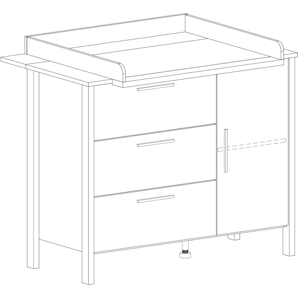 arthur berndt Babyzimmer-Komplettset »Liam«, (Set, 3 St., Kinderbett, Kleiderschrank, Wickelkommode)