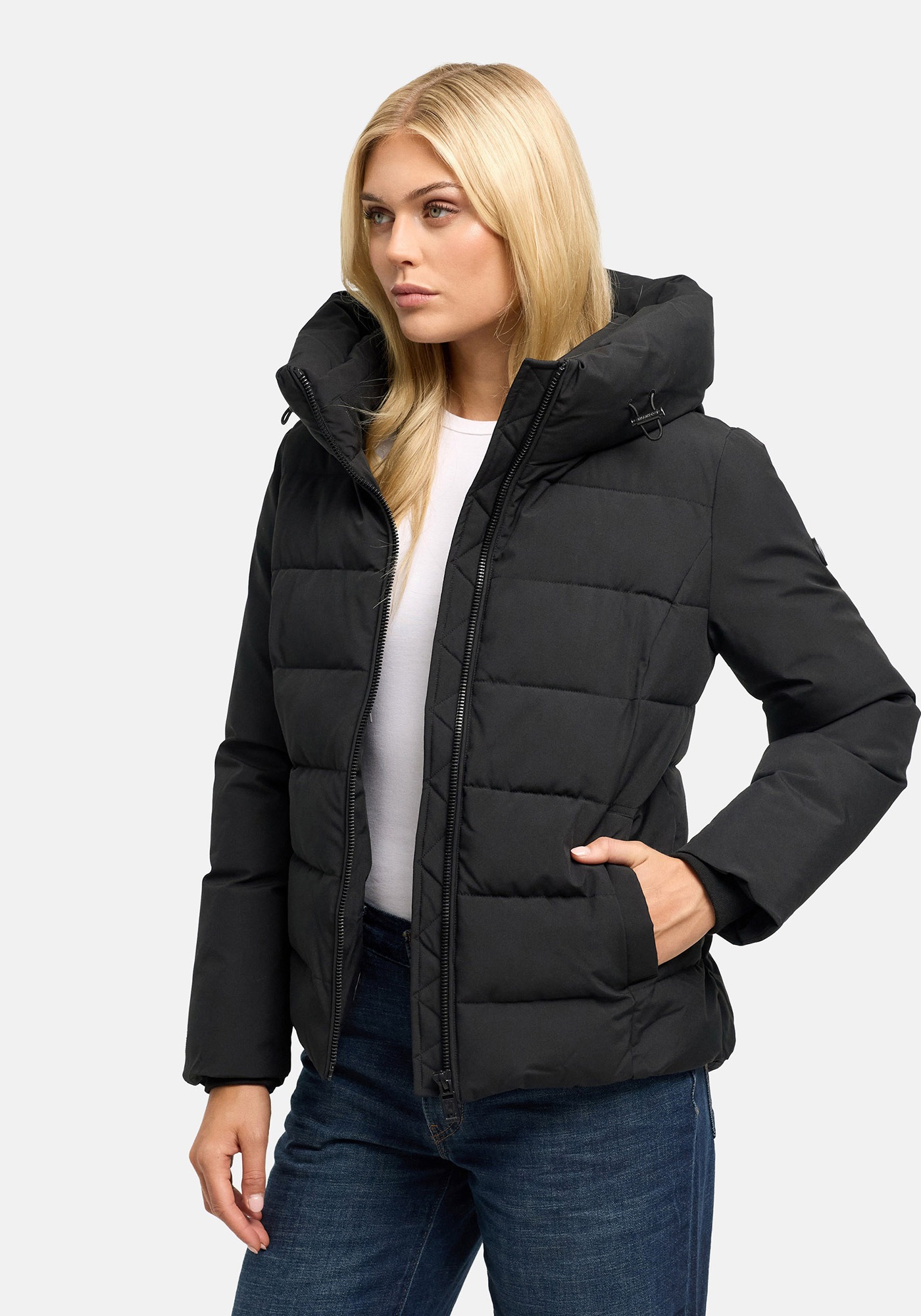 Marikoo Winterjacke »Akiliaa« mit Kapuze Warme Winterjacke mit Kapuze und taillierter Passform