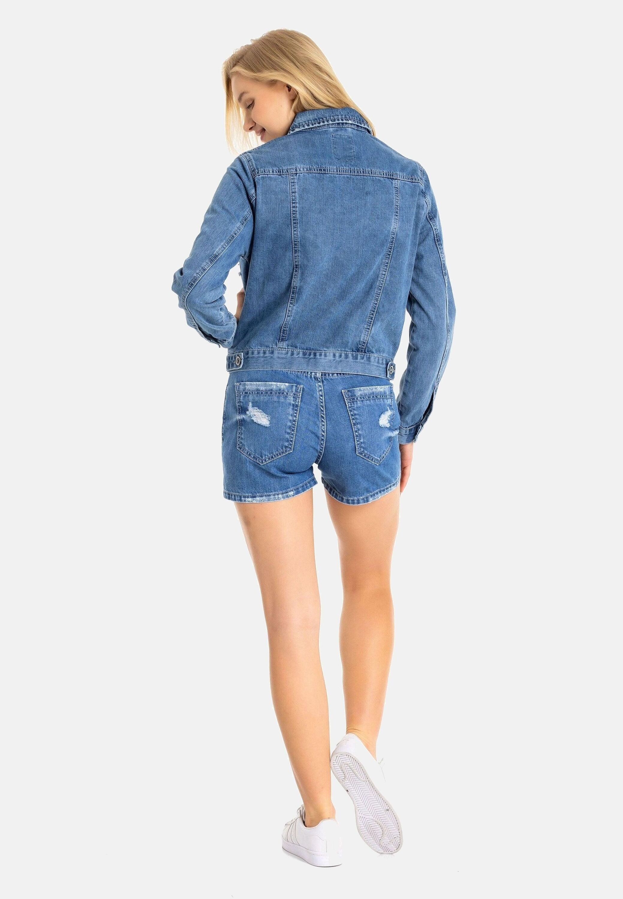 Cipo & Baxx Jeansjacke »Jeansjacke«, ohne Kapuze, Mit praktischen Brusttaschen, WJ212