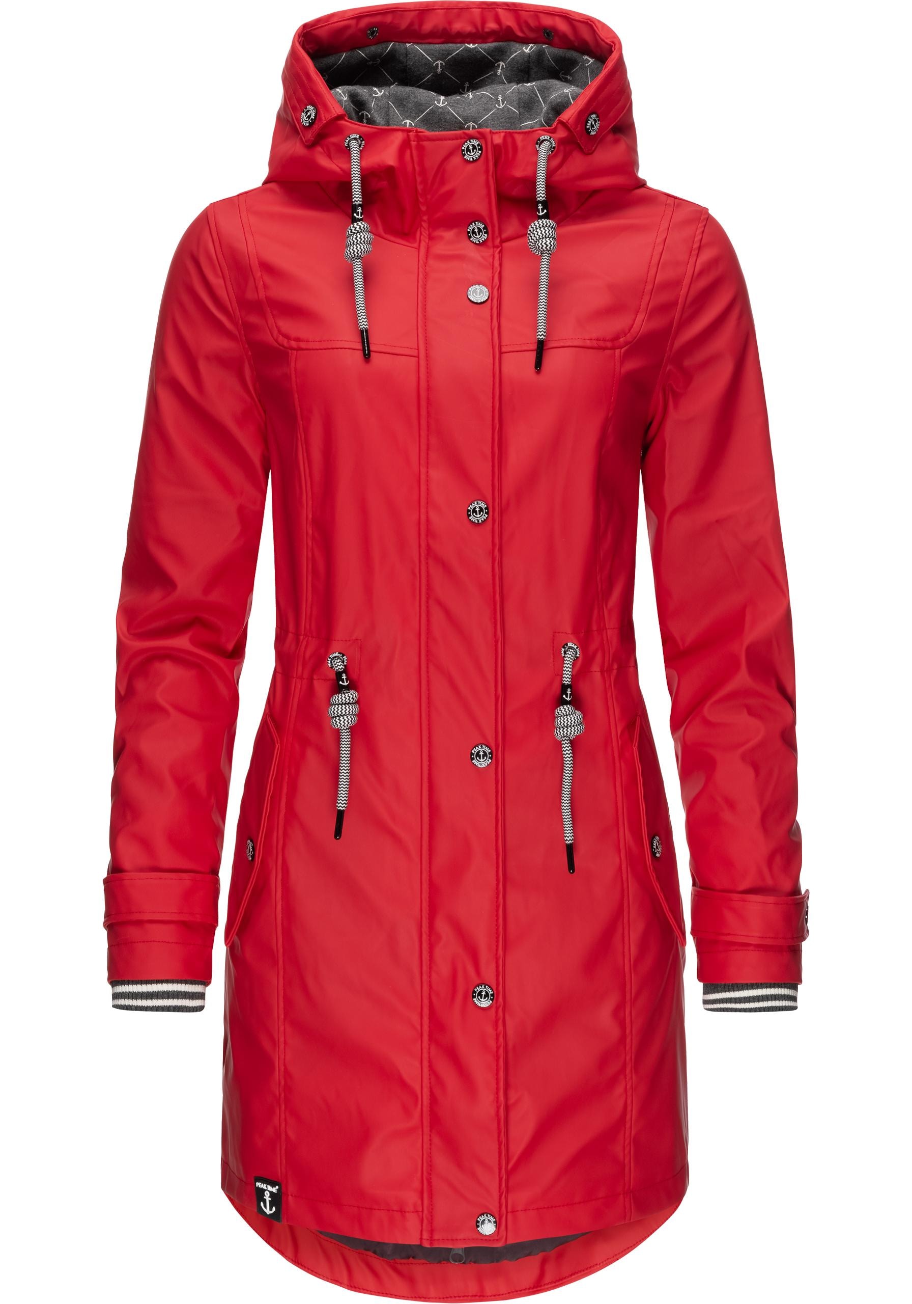 PEAK TIME Regenjacke »L60042«, mit Kapuze, stylisch taillierter Regenmantel für Damen