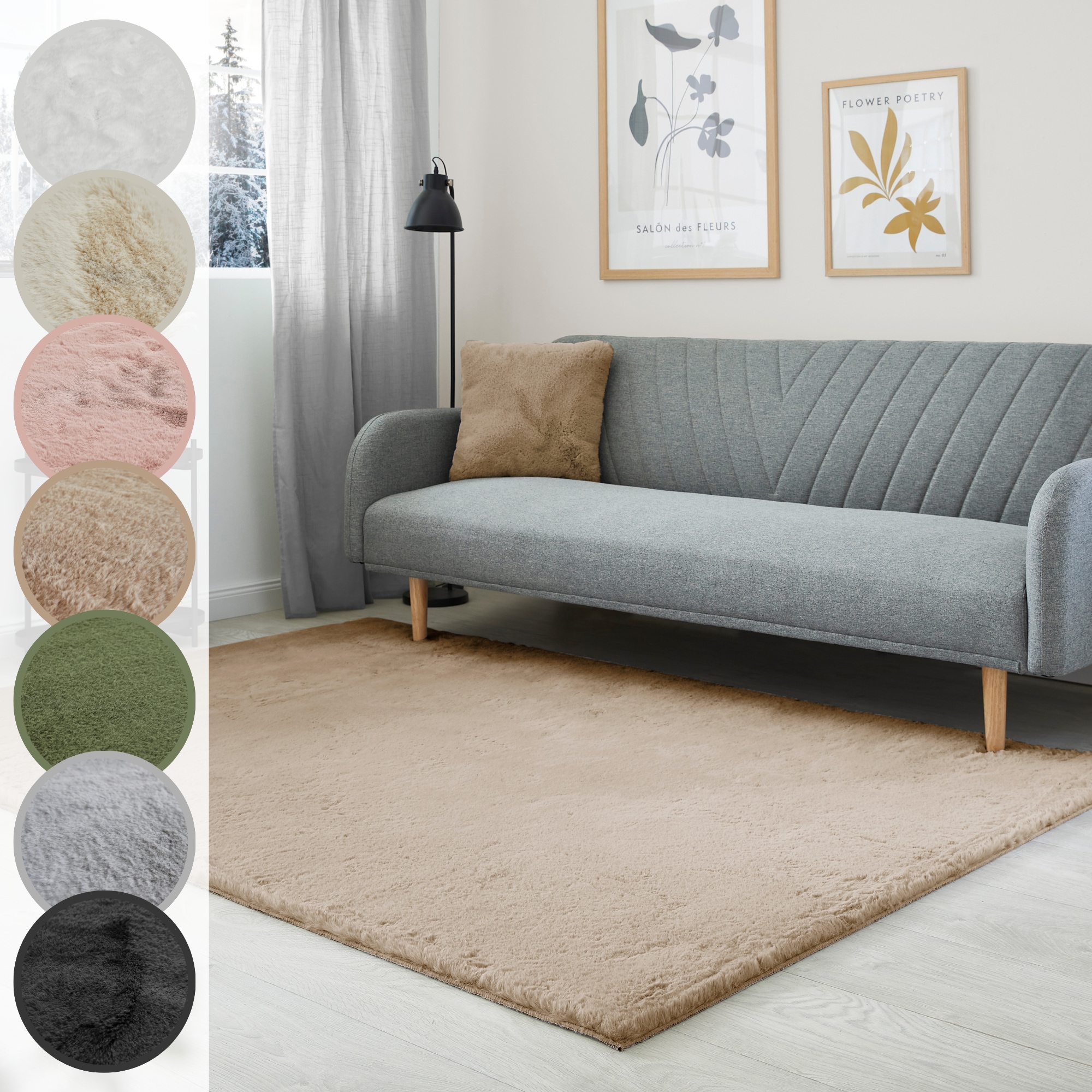 LUXOR living Fellteppich "Novara" rechteckig 30 mm Höhe Kunstfell, Kaninchenfell-Haptik, besonders weicher Hochflor