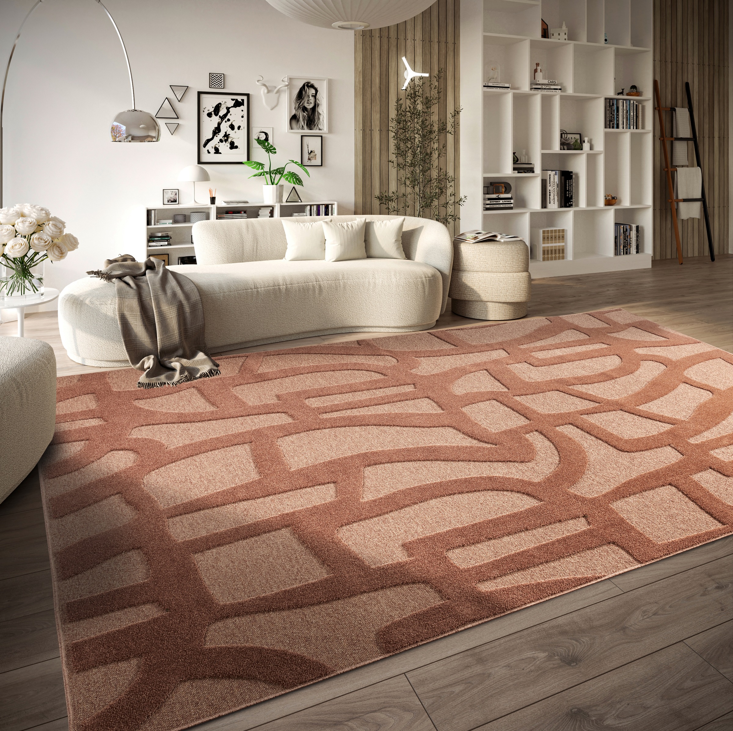 Villeroy & Boch Teppich »Therese«, rechteckig, 5,5 mm Höhe, Wohnzimmer, Schlafzimmer, Modern, Hoch-Tief Effekt, Flur
