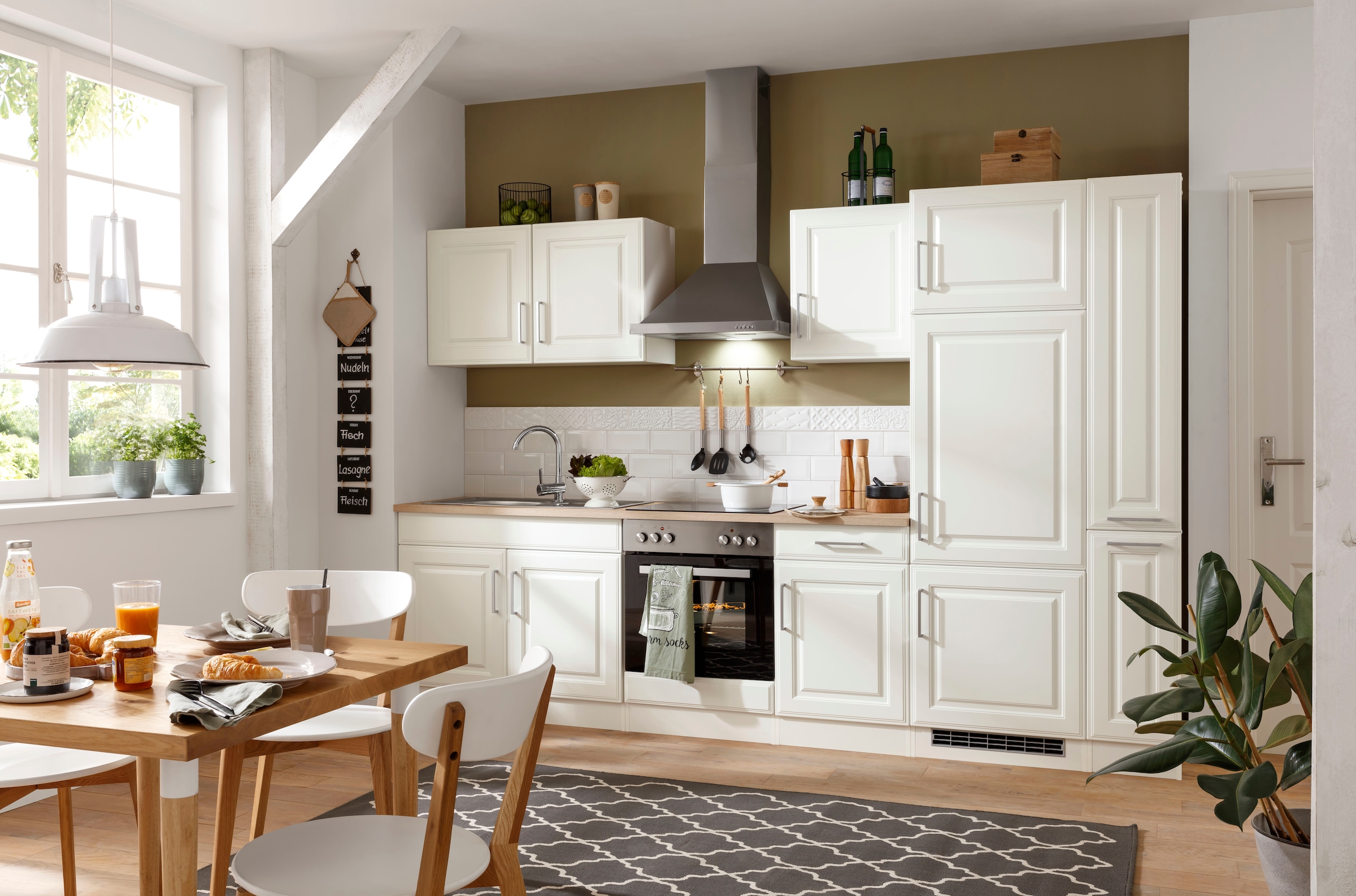 HELD MÖBEL Küchenzeile »Stockholm«, Breite 300 cm, mit hochwertigen MDF  Fronten im Landhaus-Stil bestellen | BAUR
