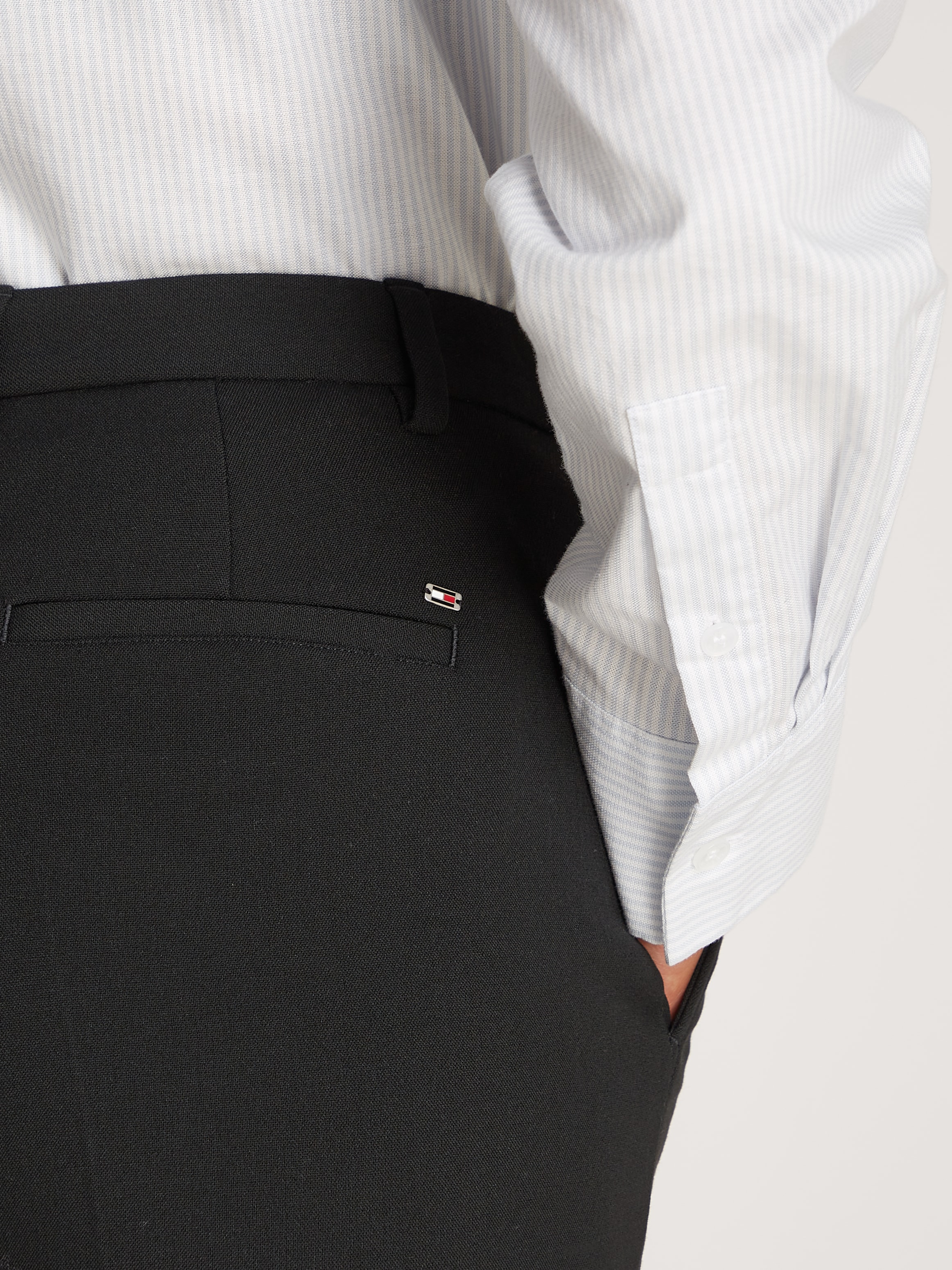 Tommy Hilfiger Webhose »PUNTO SLIM STRAIGHT PANT«, mit Bügelfalten, Metalllabel