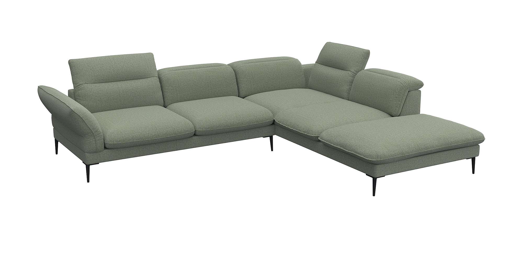 Thumbnail - FLEXLUX Ecksofa "Salino, Funktionssofa mit Ottomane, Relaxsofa, Ecksofa", Sofa mit Arm- und Kopfteil-Verstellungen, Kalt...