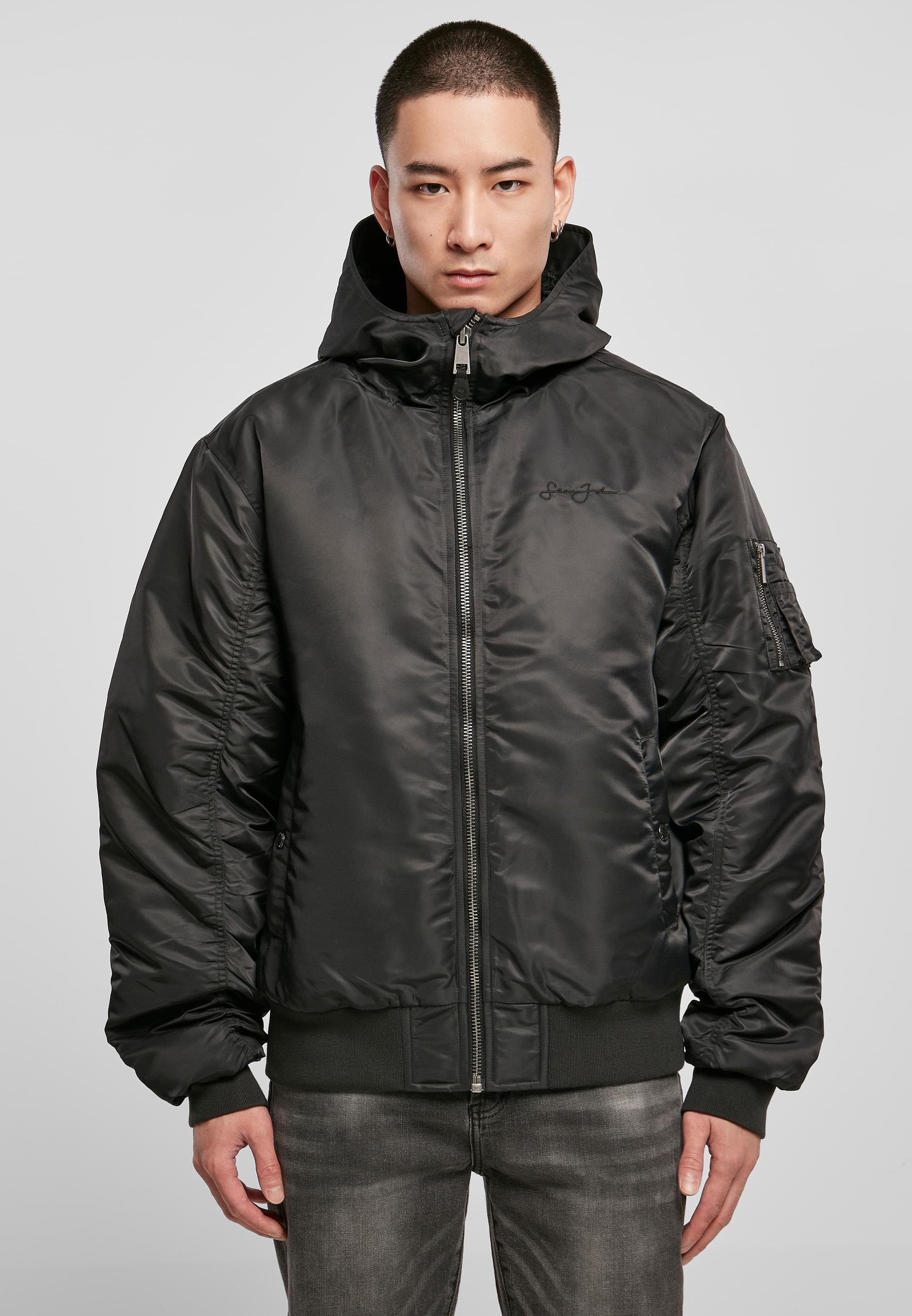 Sean John Allwetterjacke »Sean John Herren JM224-021-01 Script Logo Hooded Bomberjacket«, (1 St.), mit Kapuze