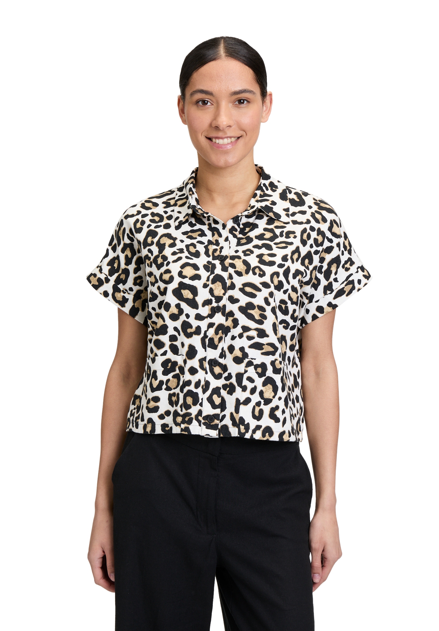 Betty Barclay Kurzarmbluse "Betty Barclay Damen Leinenbluse mit Kragen" günstig online kaufen