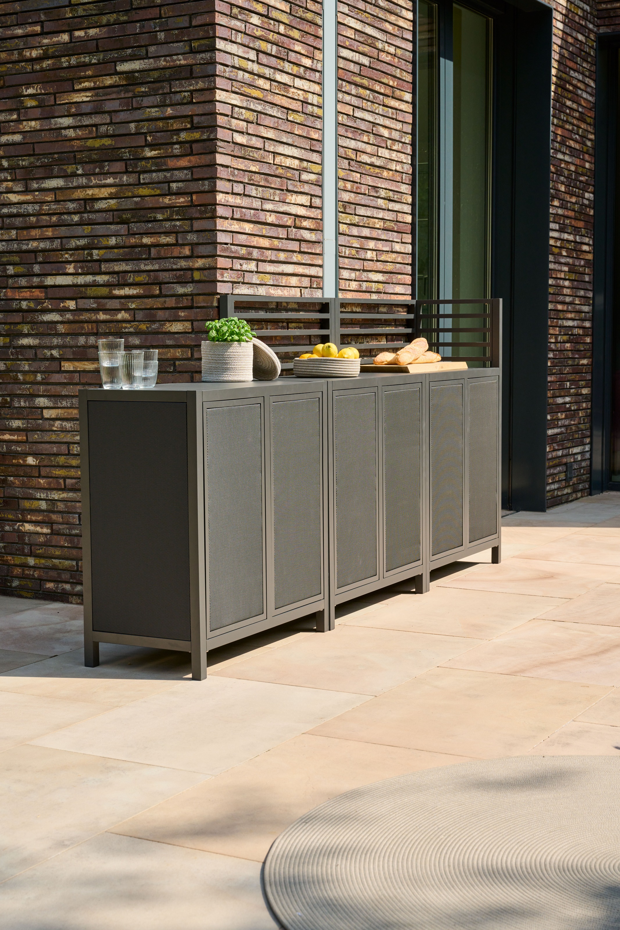 Siena Garden Gartentisch »PALMA Basiselement« Aluminiumrahmen, Ranotex® Bezug dunkelgrau