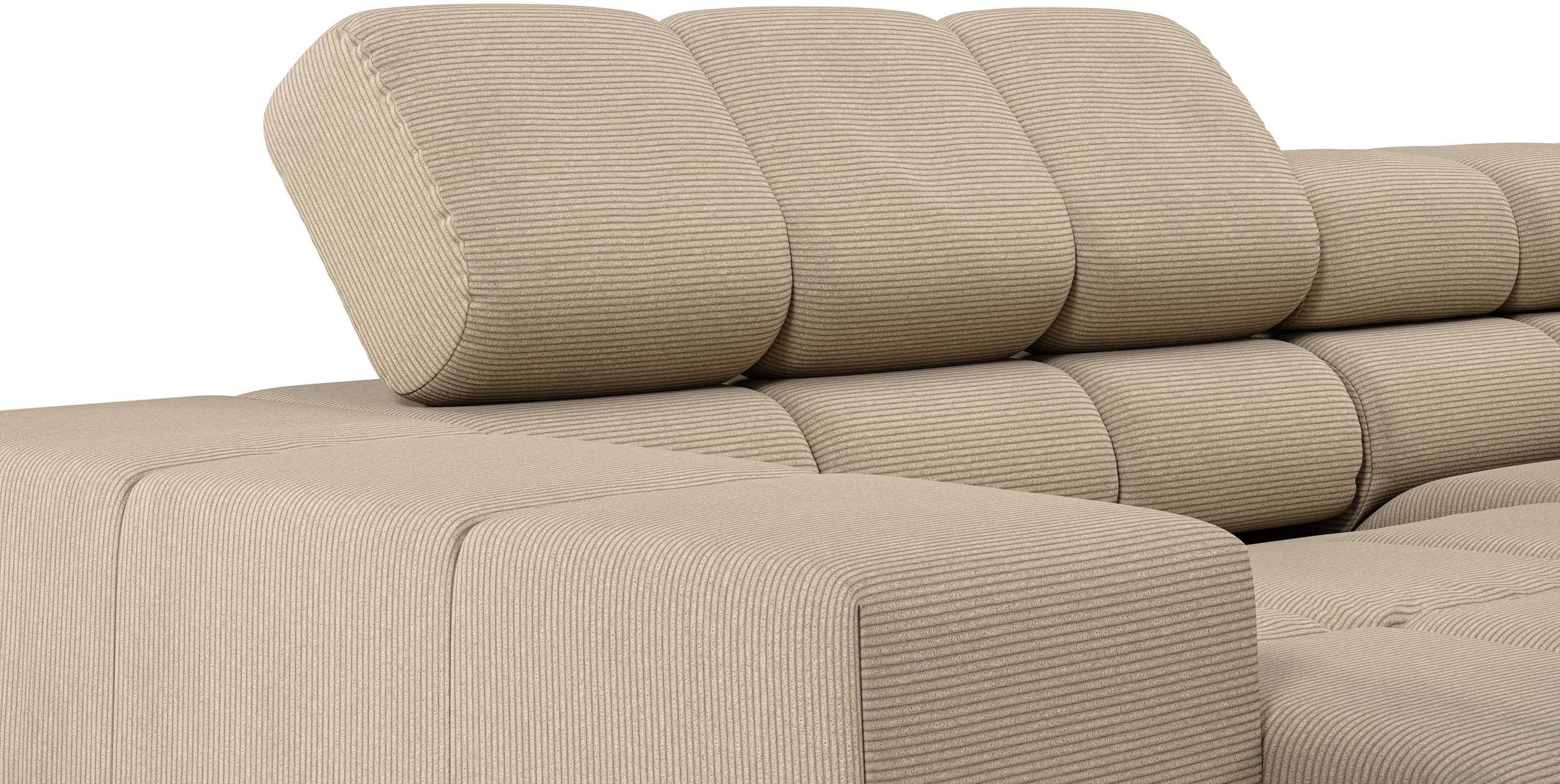 INOSIGN Ecksofa »Ancona, incl. Kopfteilverstellung + 3 Zierkissen, L-Form, bequem«, wahlweise motorische Sitztiefenverstellung, B/T(H: 249/215/70 cm