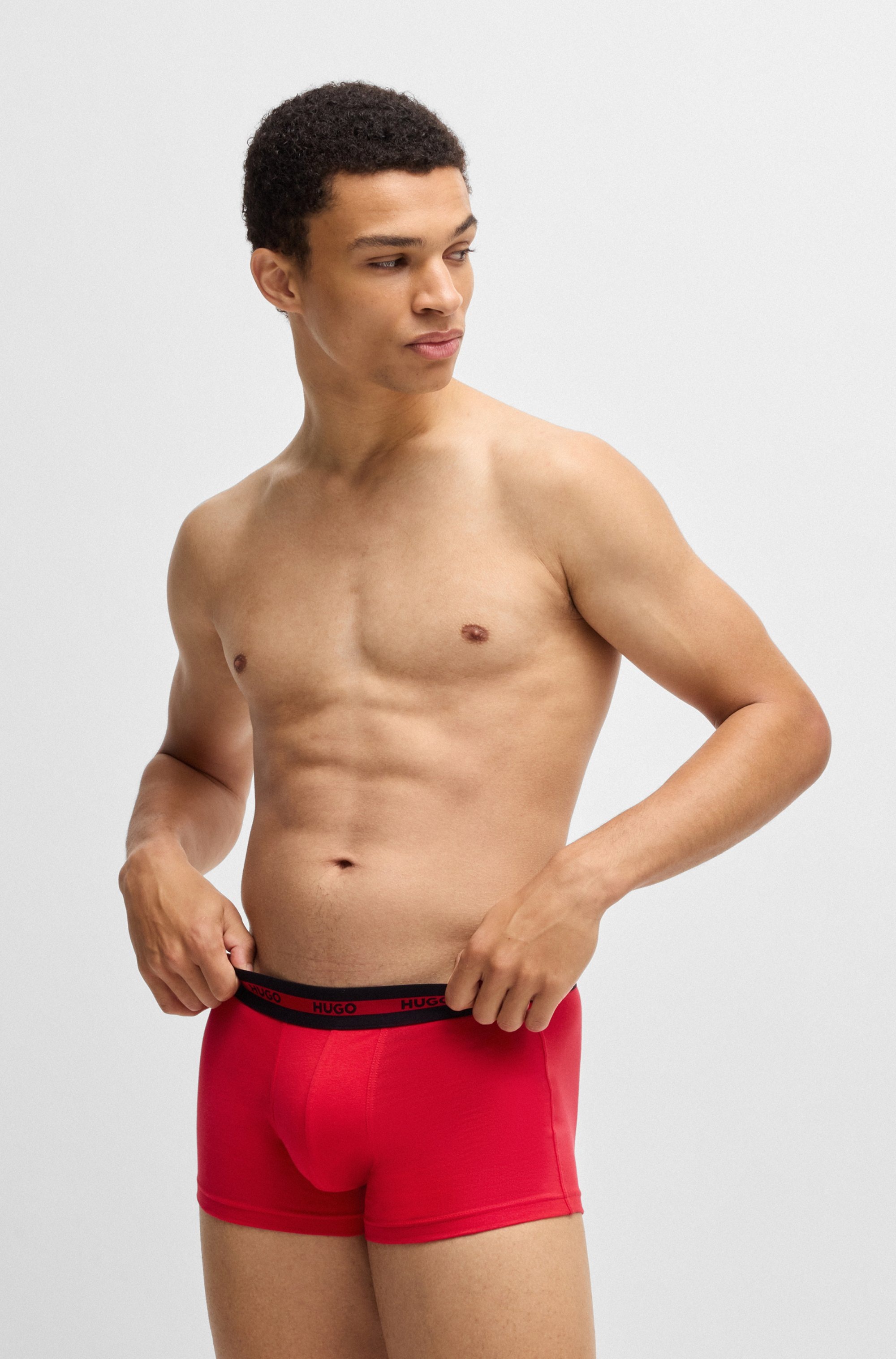 Thumbnail - HUGO Underwear Trunk "TRIPLET" Packung, Im Dreierpack, 3 Stk. mit Logoschriftzug
