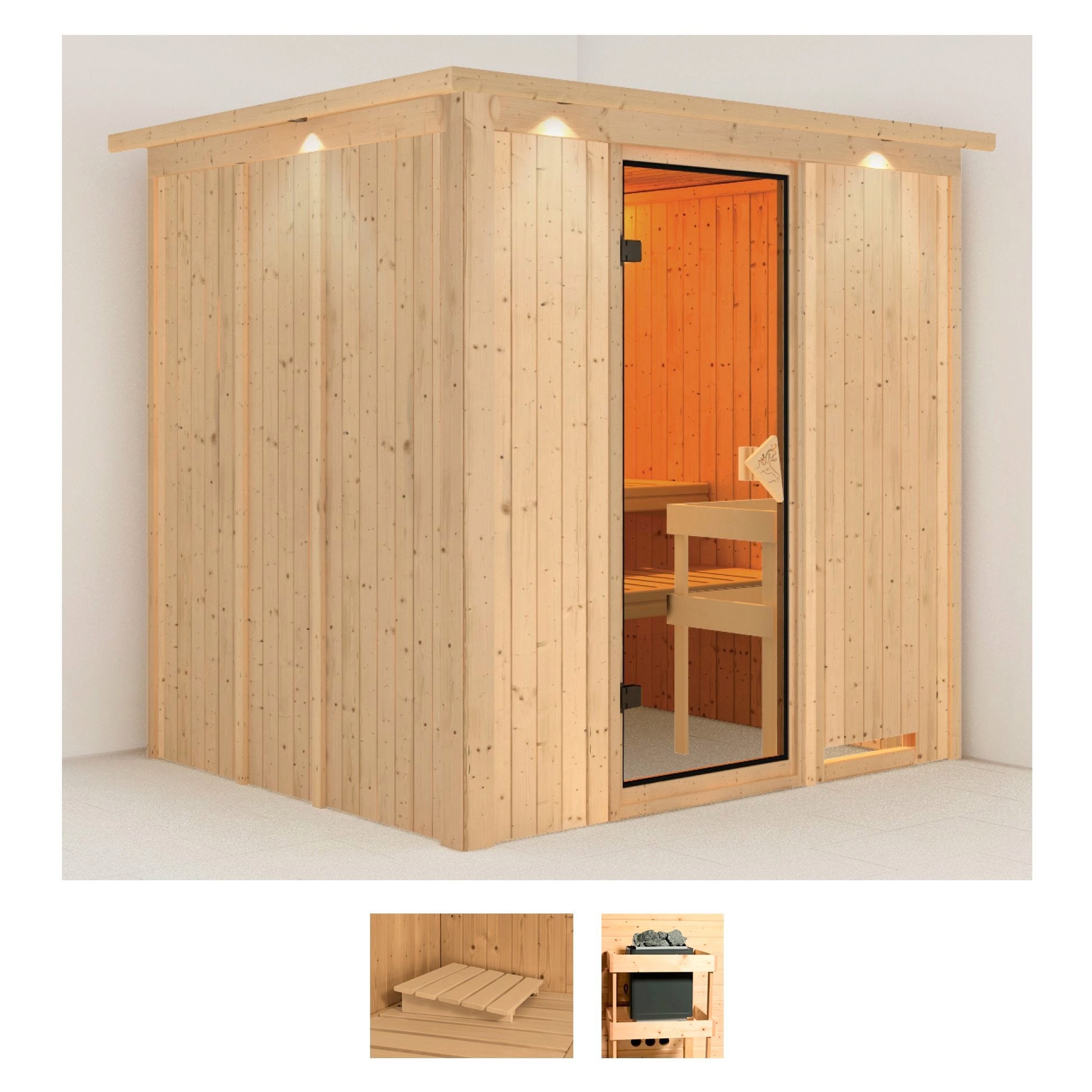 Karibu Sauna "Dima" Set, ohne Ofen