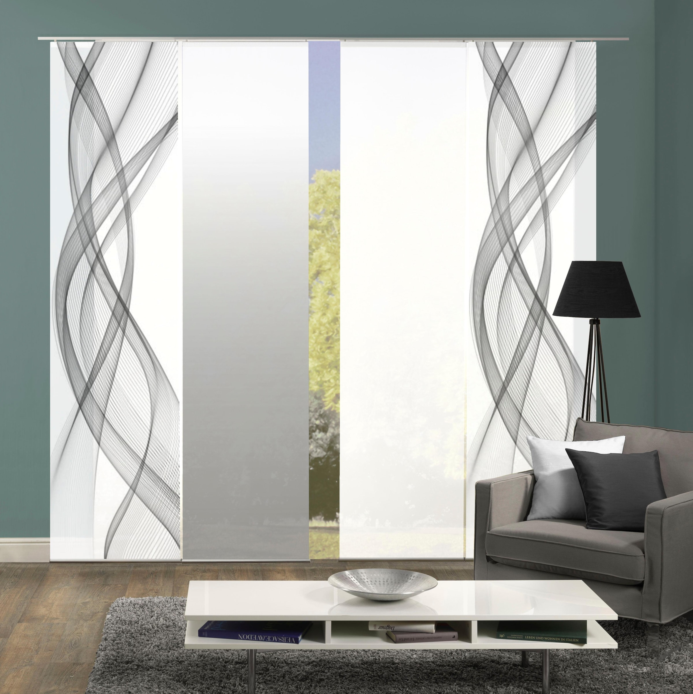 HOME WOHNIDEEN Schiebegardine "FERROLA" Klettband 4 Stk. tlg. HxB: 245x60, günstig online kaufen