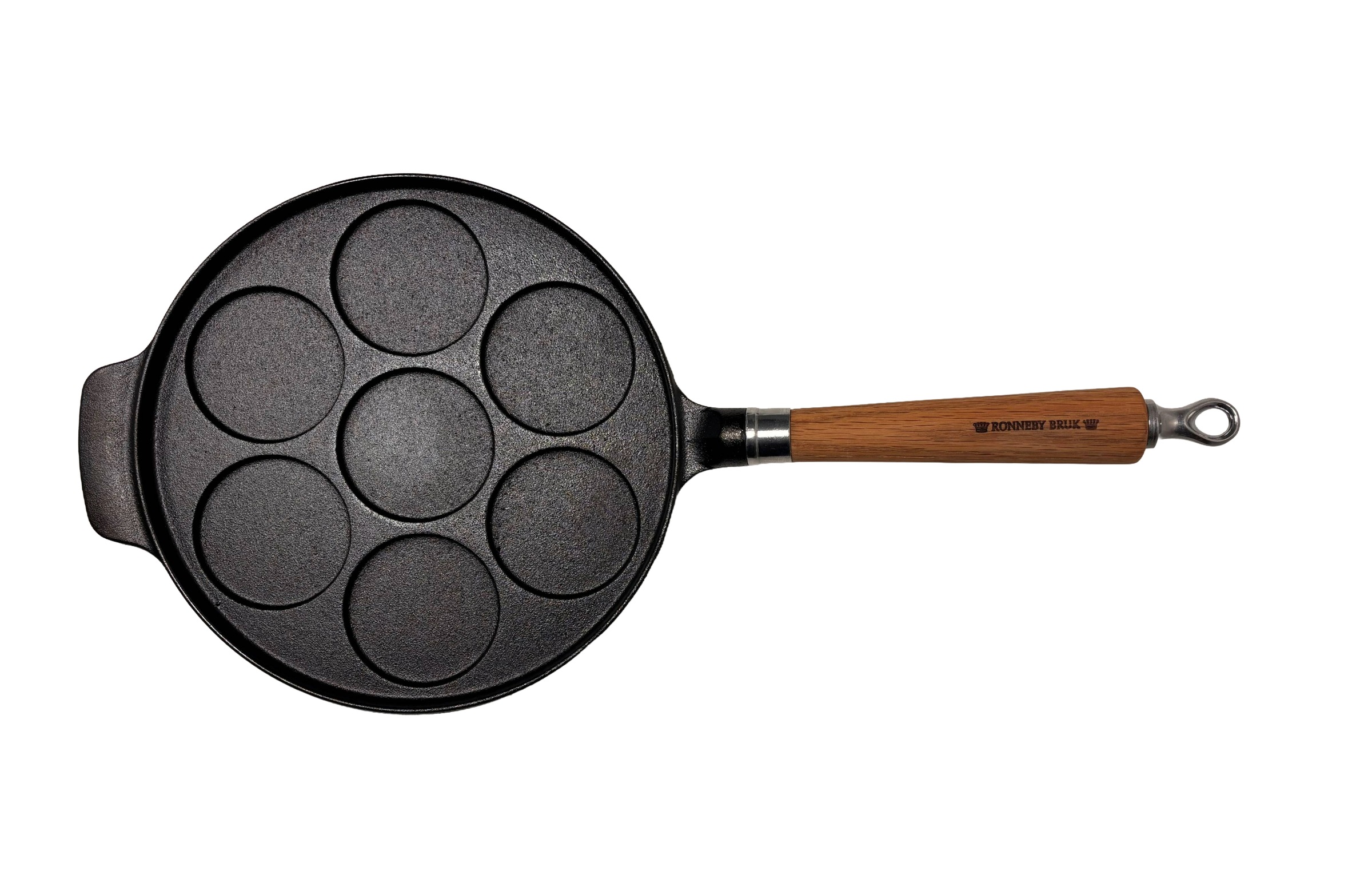 Ronneby Bruk Bratpfanne »Maestro Minipfannkuchen-Pfanne, Ø 24 cm, mit Holzgriff« Gusseisen 1 tlg.
