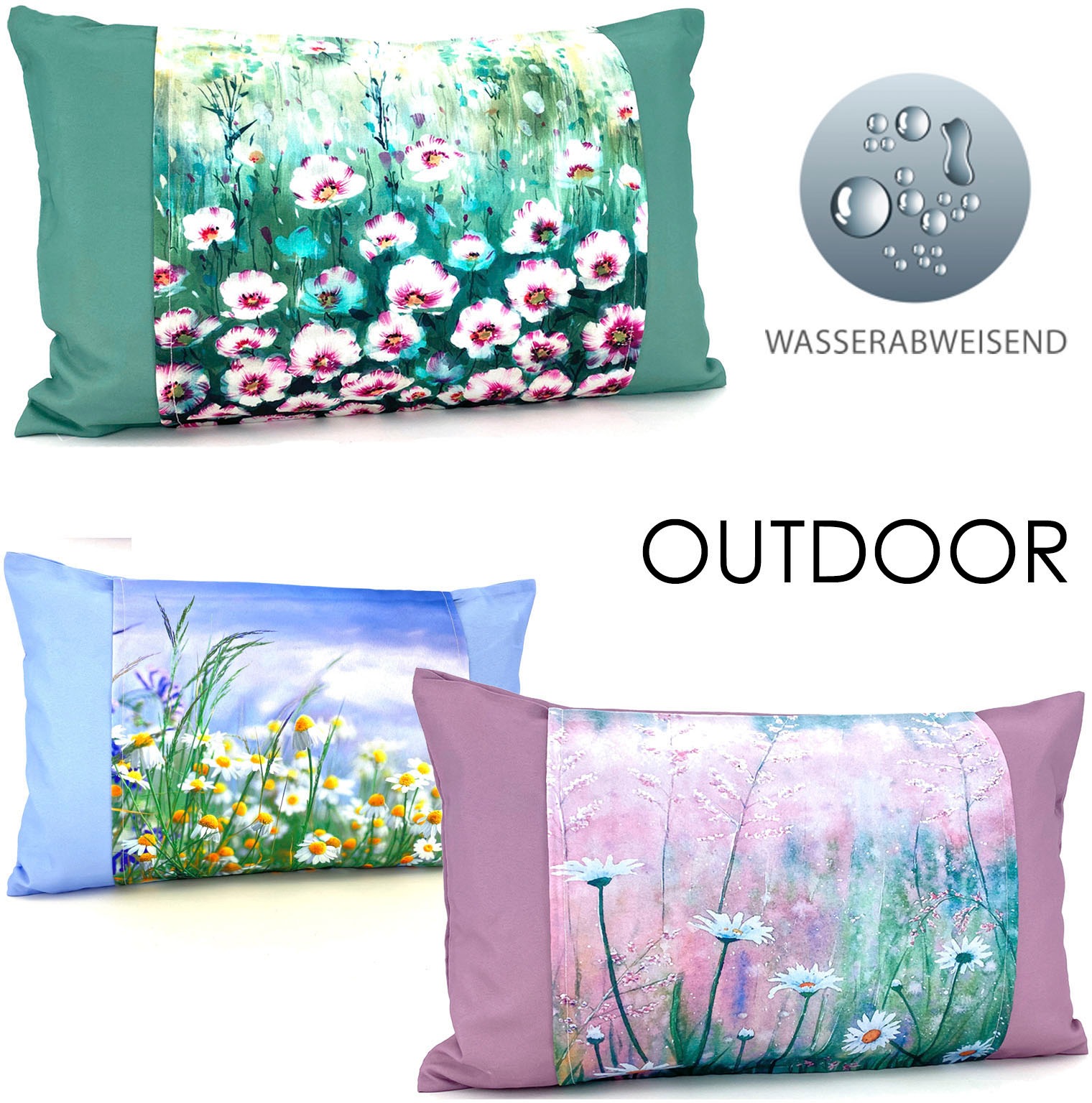 Weckbrodt Kissenhülle "Blumenwiese" Lotus-Effekt, Garten, Blumen, Kissen günstig online kaufen