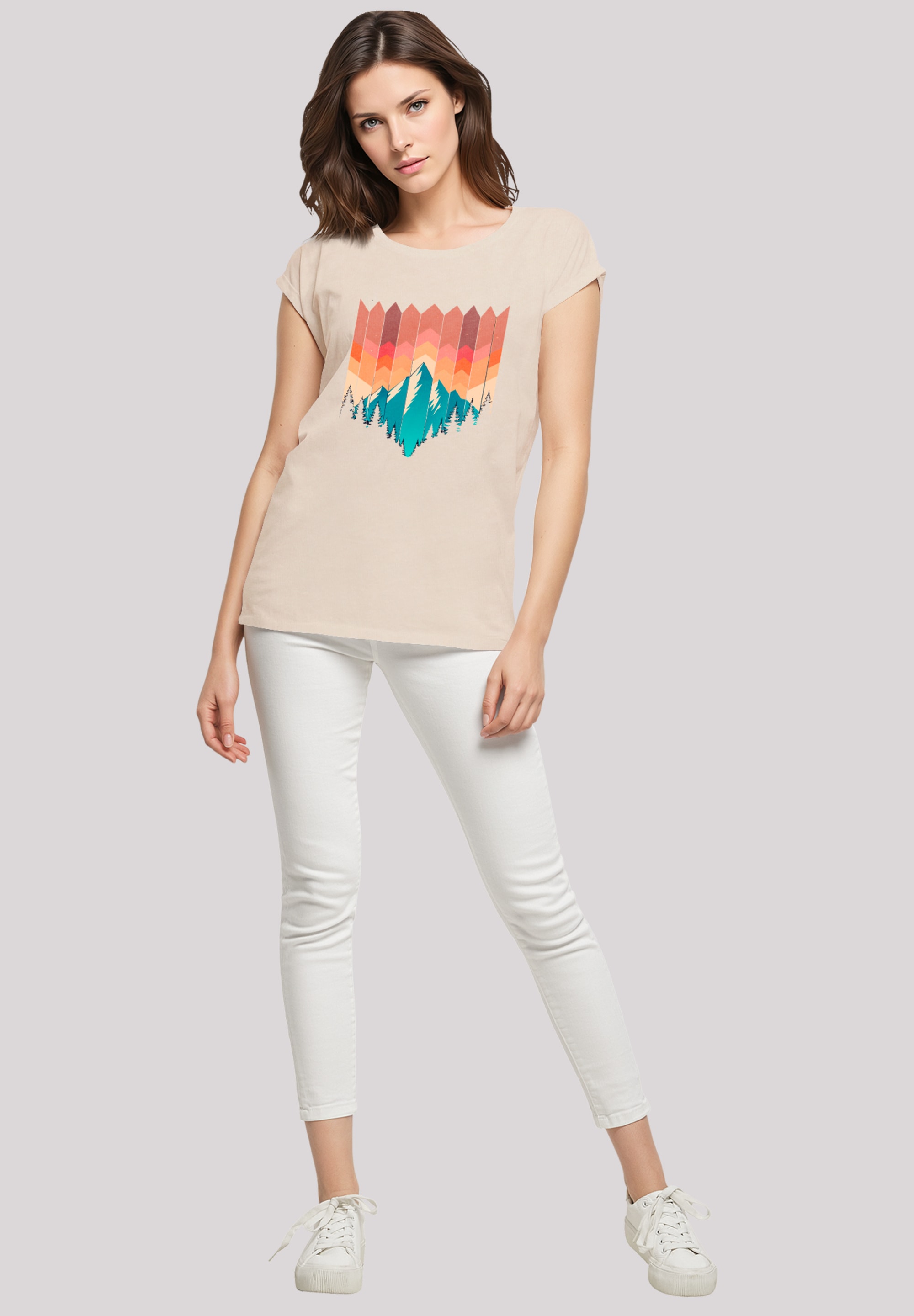 F4NT4STIC T-Shirt »Berg Sonnenuntergang Geometrisch«, Premium Qualität