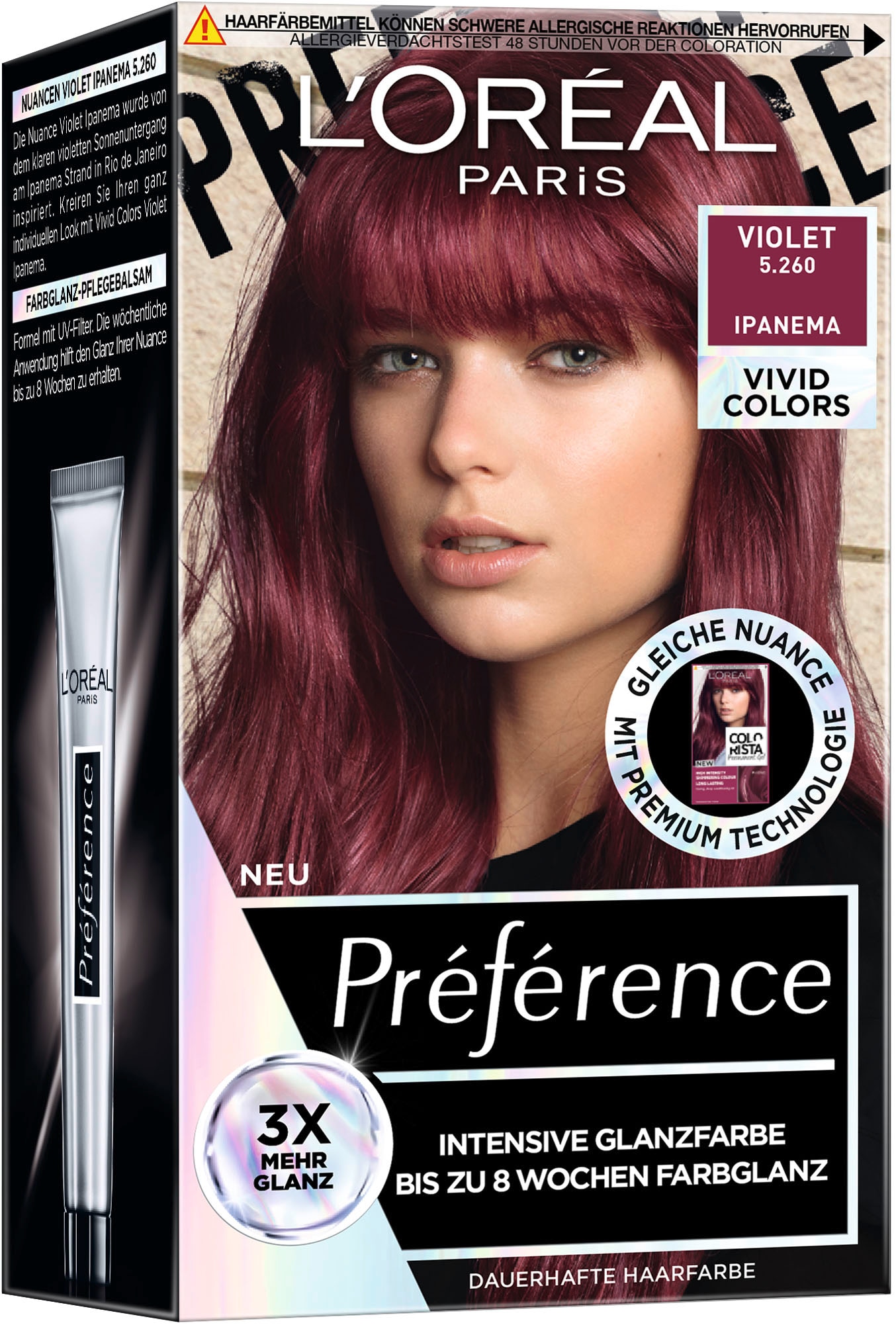 L'ORÉAL PARIS Coloration »Préférence Vivid Colors«, (3 tlg.), mit pflegender Formel