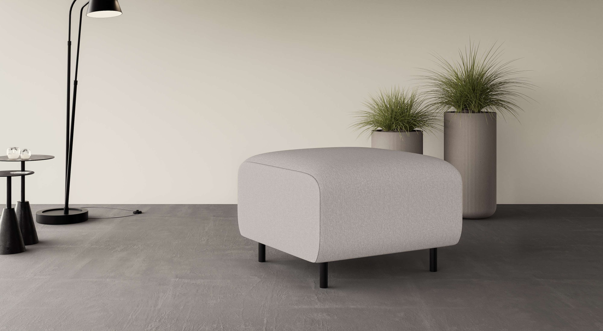 OTTO home Polsterhocker "ARROS klein mit Wellenunterfederung, Maße B/T/H: 70/70/46 cm" passend zur Serie, in hochwertiger Verarbeitung