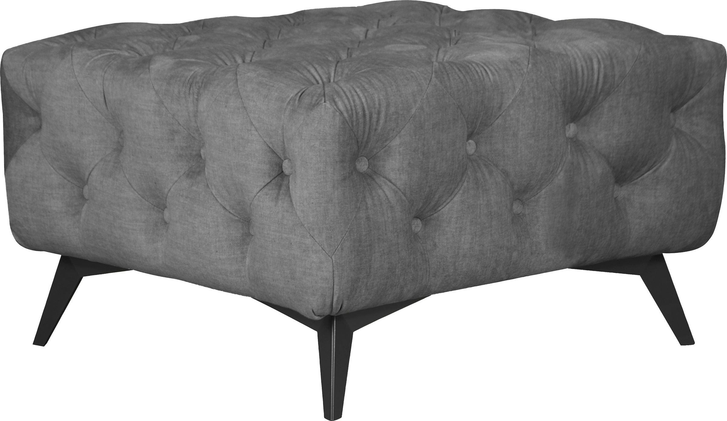 Leonique Polsterhocker "Glynis", aufwändige Knopfheftung, moderne Chesterfield Optik, Fußfarbe wählbar